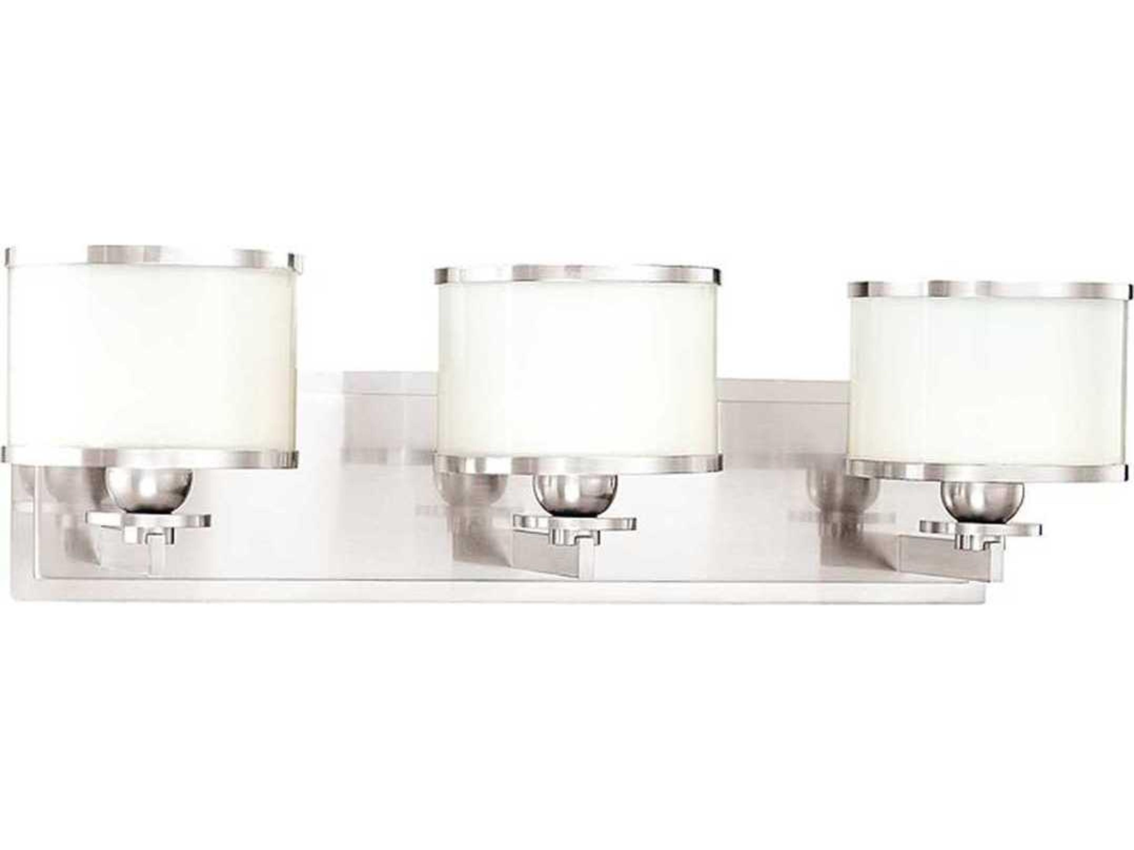 Hudson Valley Basking Ridge 3-Light Polished Nickel Off White Glass Vanity Light