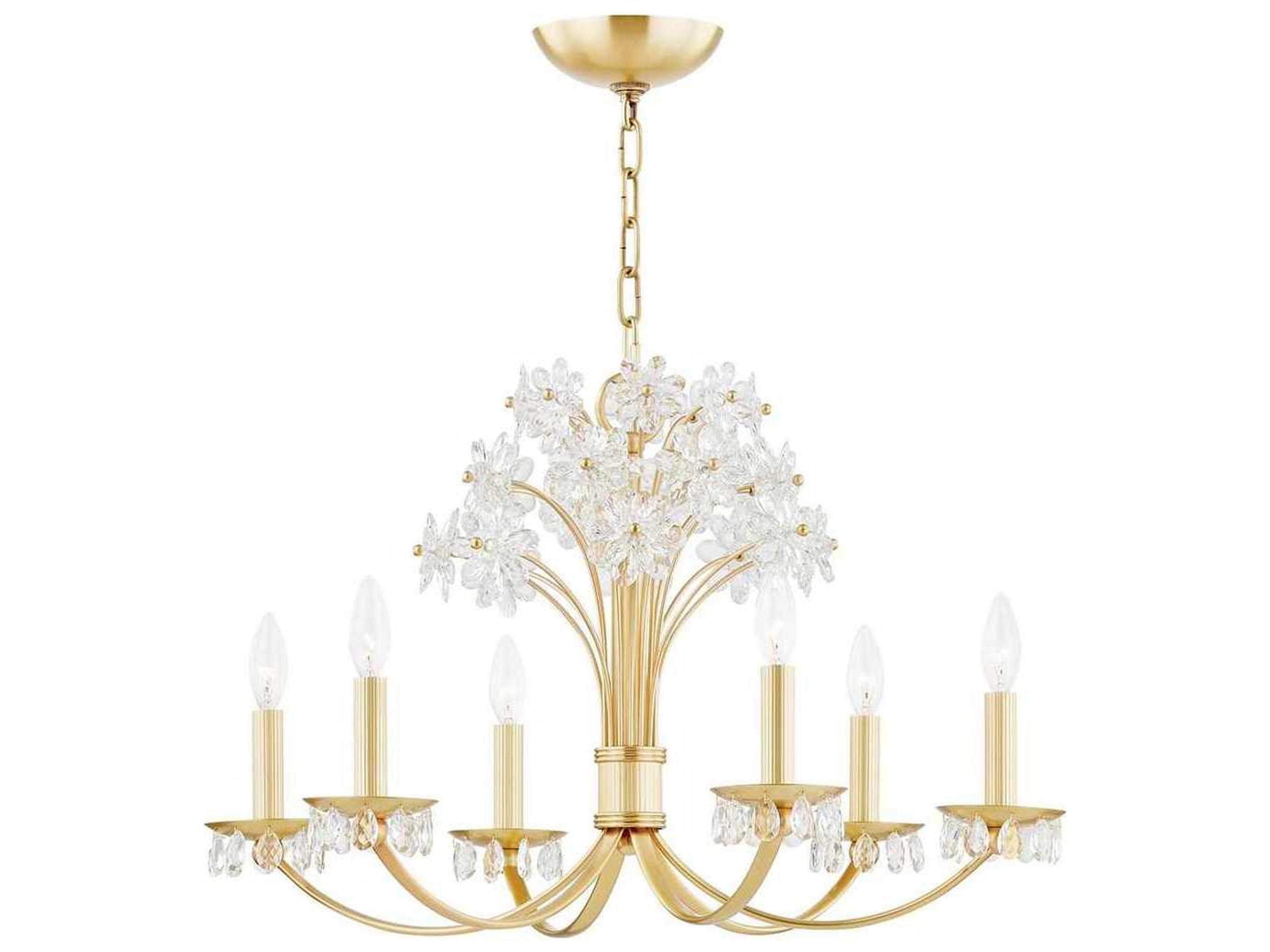 Hudson Valley Beaumont 6-Light Aged Brass Crystal Candelabra Chandelier