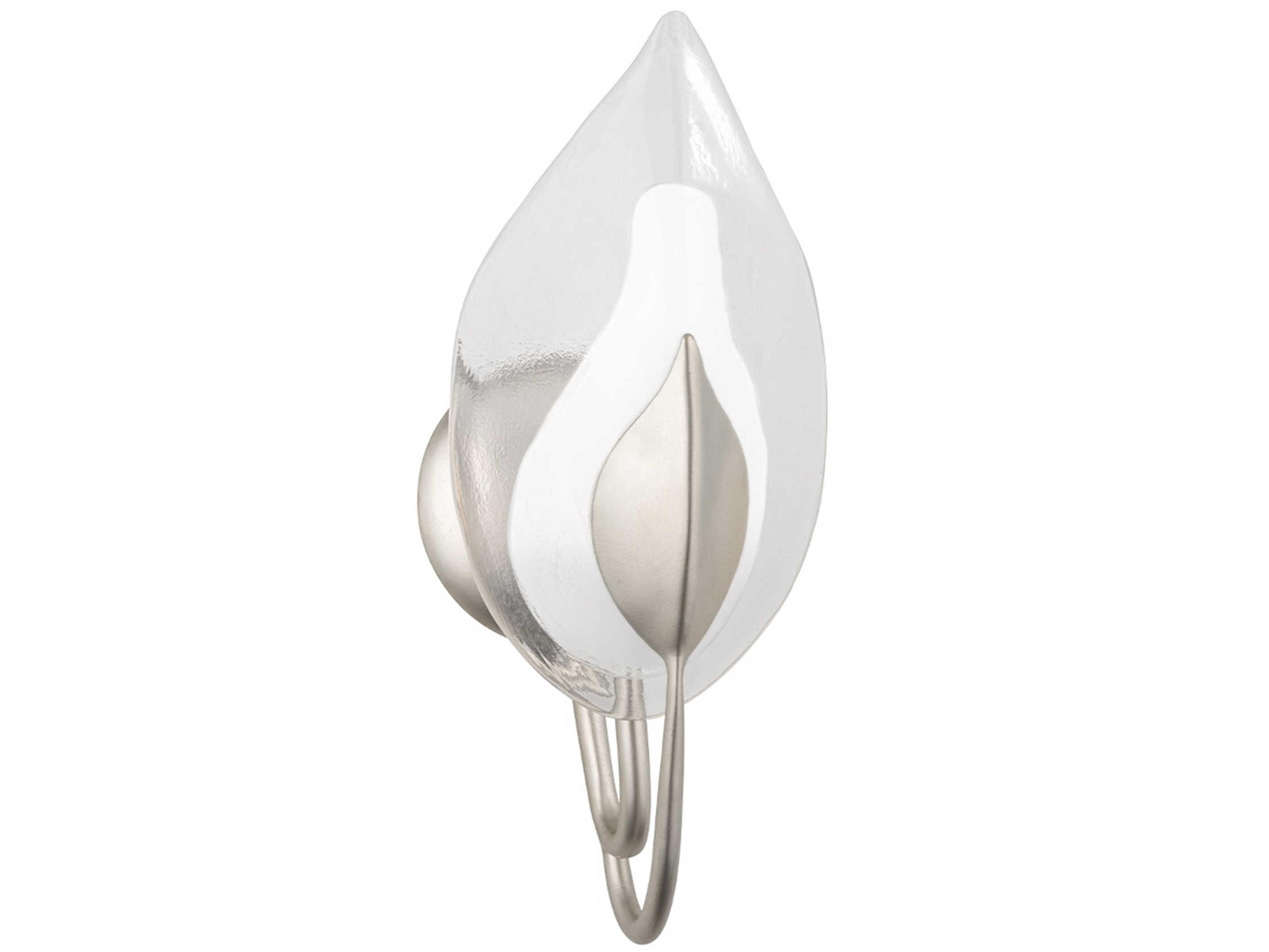 Hudson Valley Blossom 1-Light Silver Leaf Glass Wall Sconce