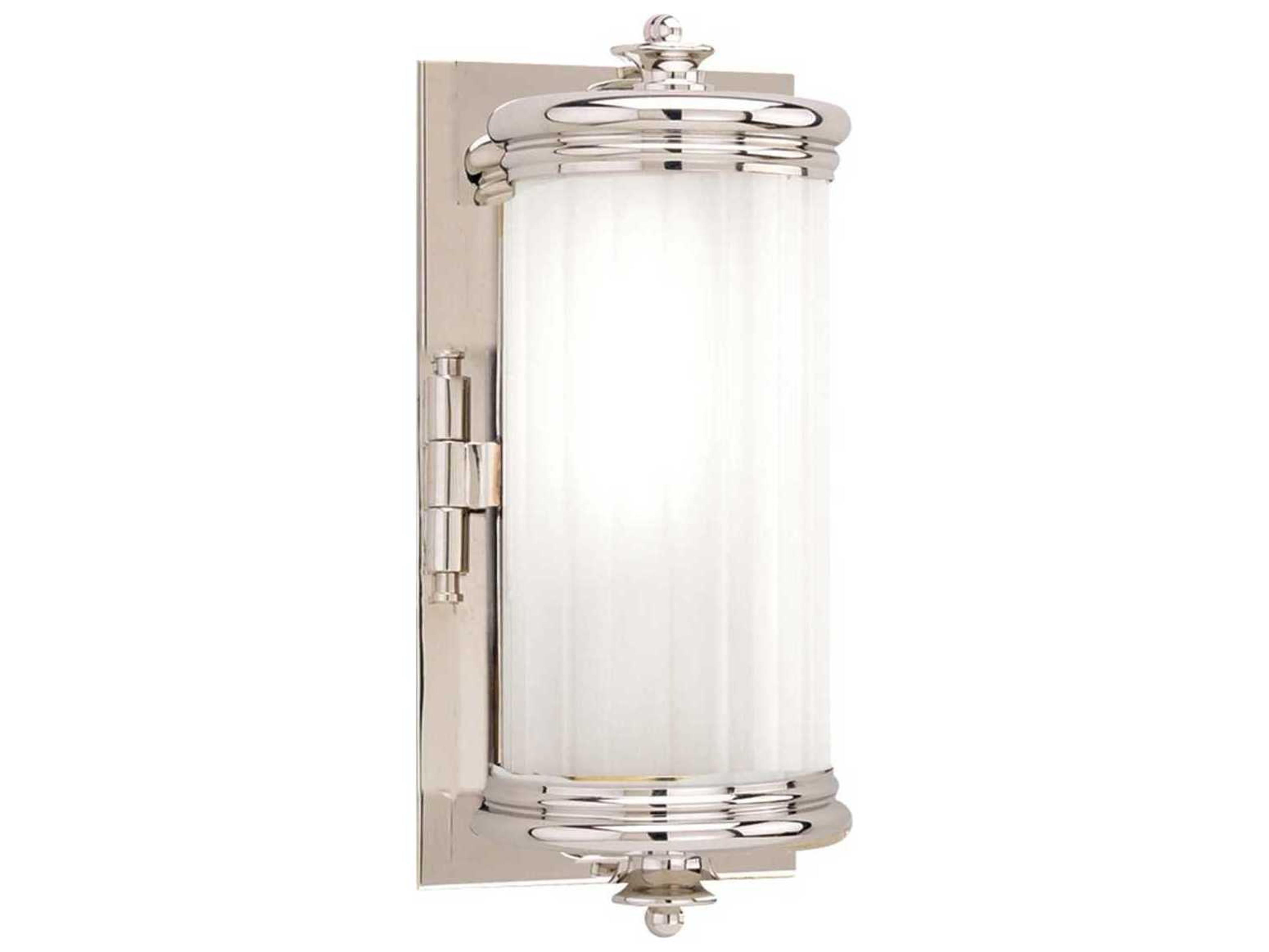 Hudson Valley Bristol 1-Light Polished Nickel Off White Glass Wall Sconce