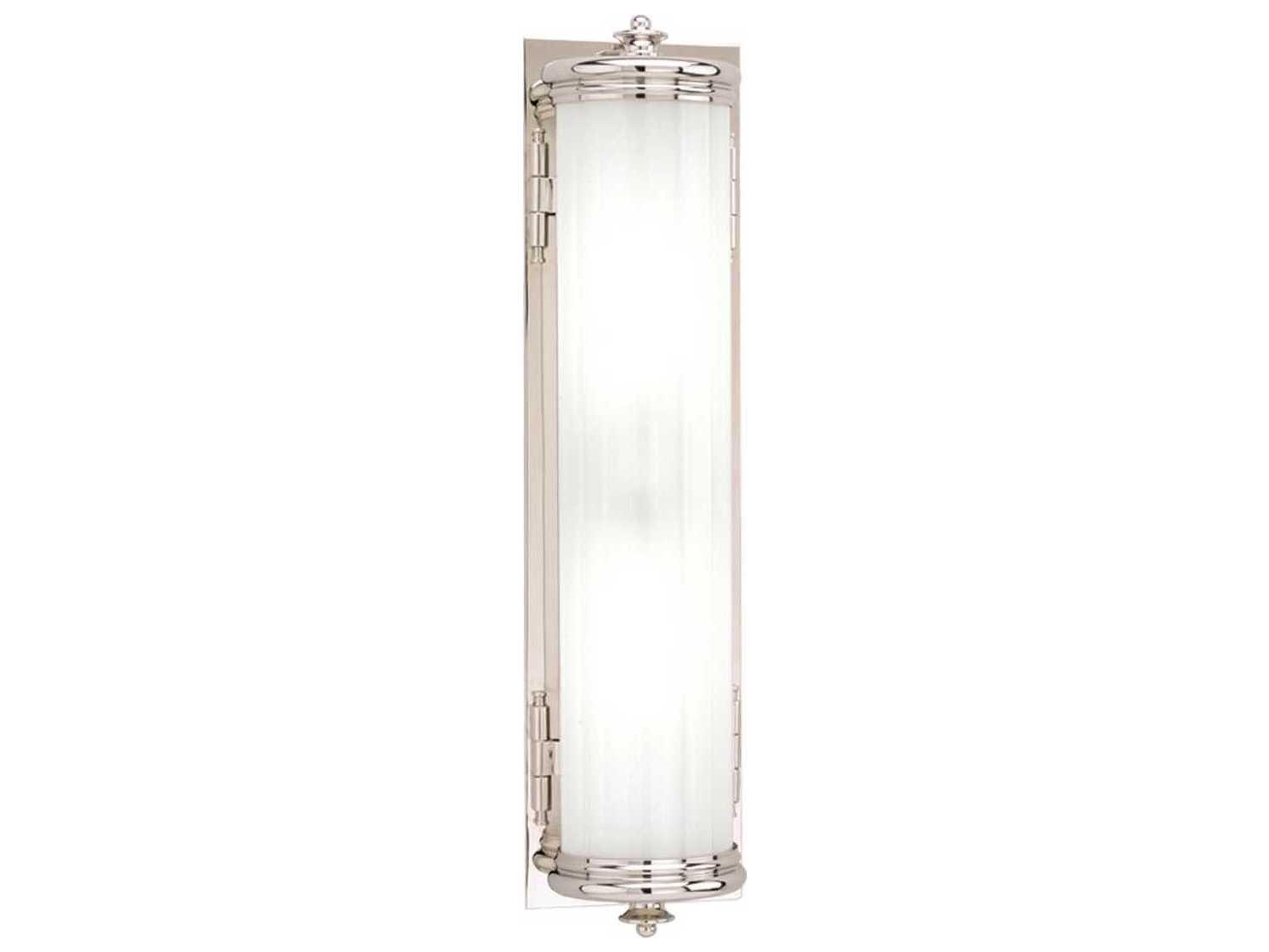 Hudson Valley Bristol 2-Light Polished Nickel Off White Glass Vanity Light
