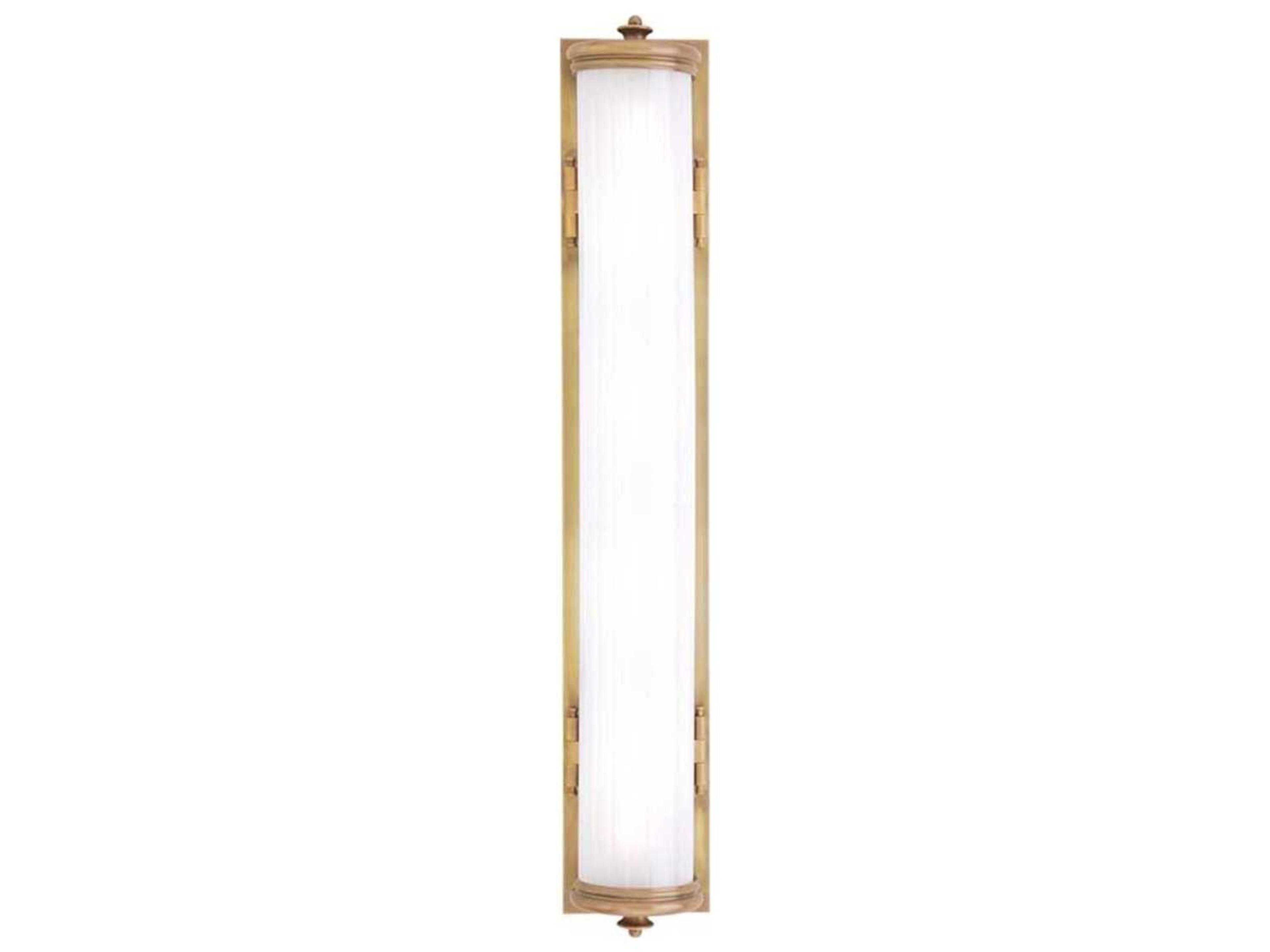 Hudson Valley Bristol 4-Light Aged Brass Off White Glass Vanity Light