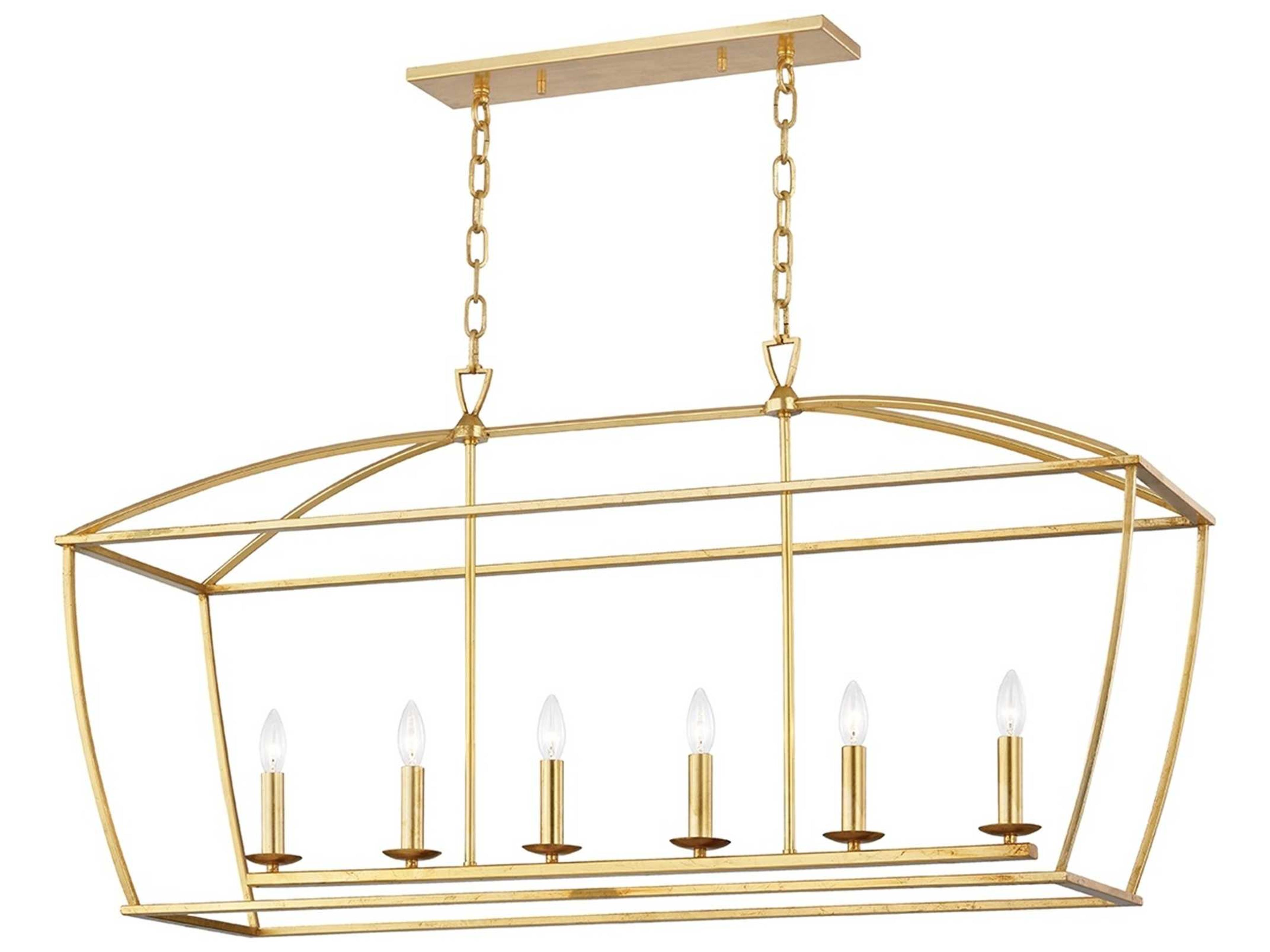 Hudson Valley Bryant 6-Light Gold Leaf Island Pendant