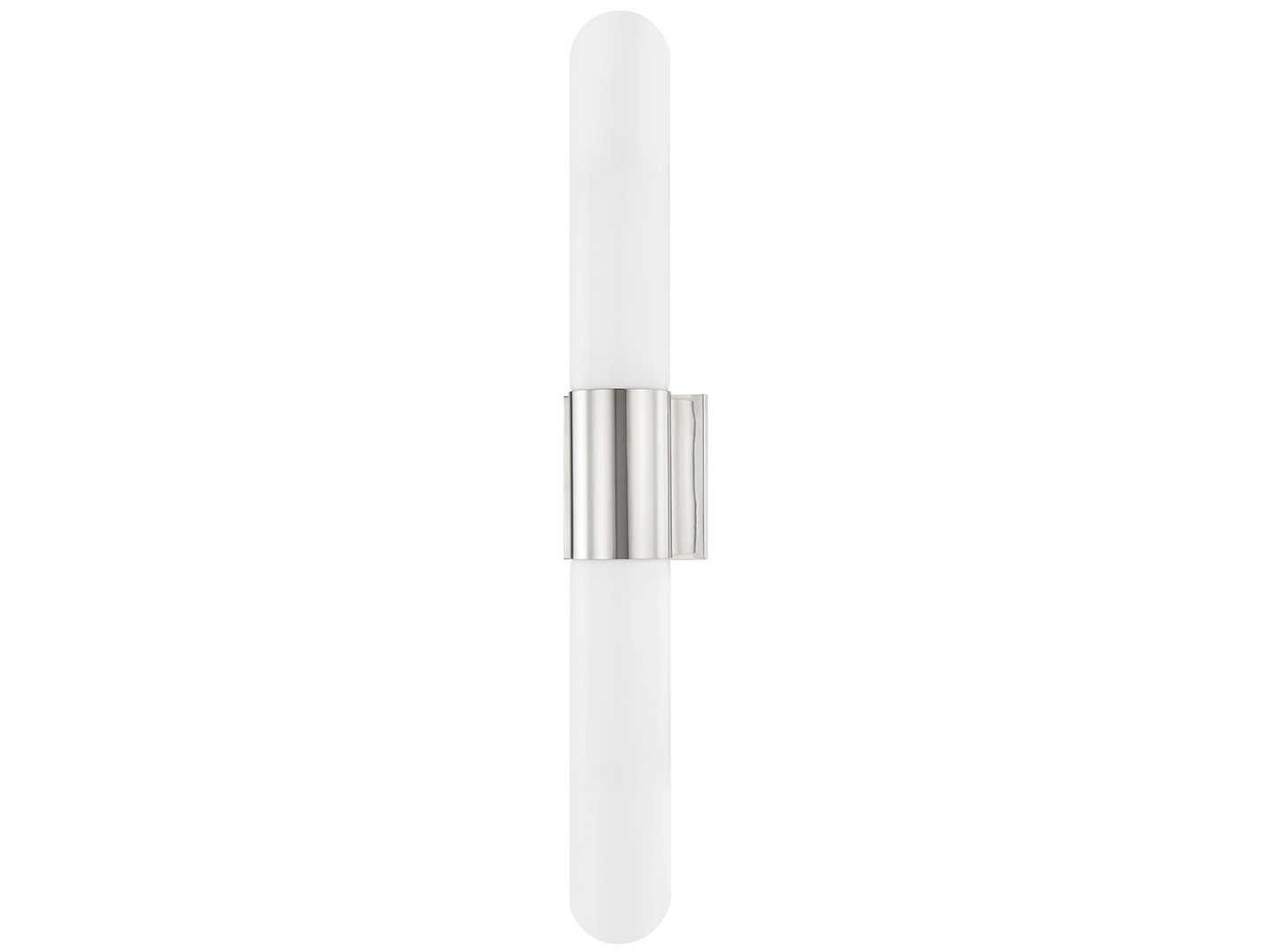 Hudson Valley Carlin 2-Light Polished Nickel Glass LED Wall Sconce