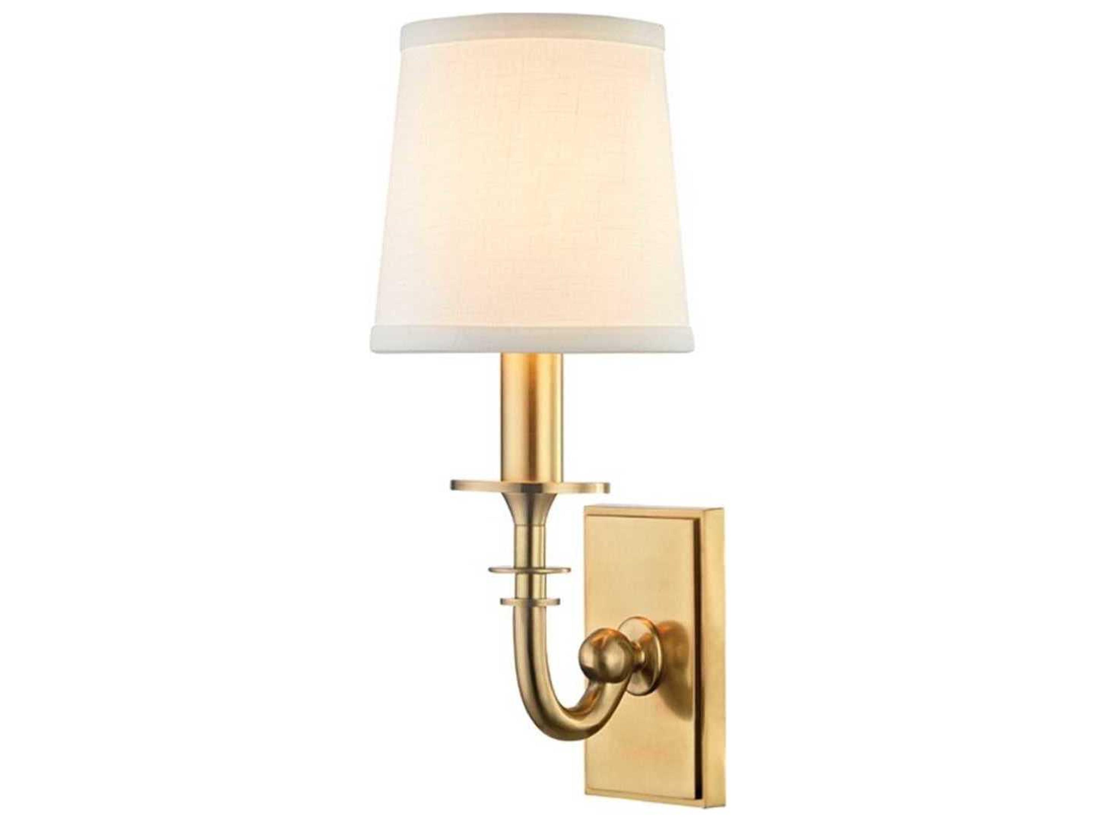 Hudson Valley Carroll 1-Light Aged Brass White Wall Sconce