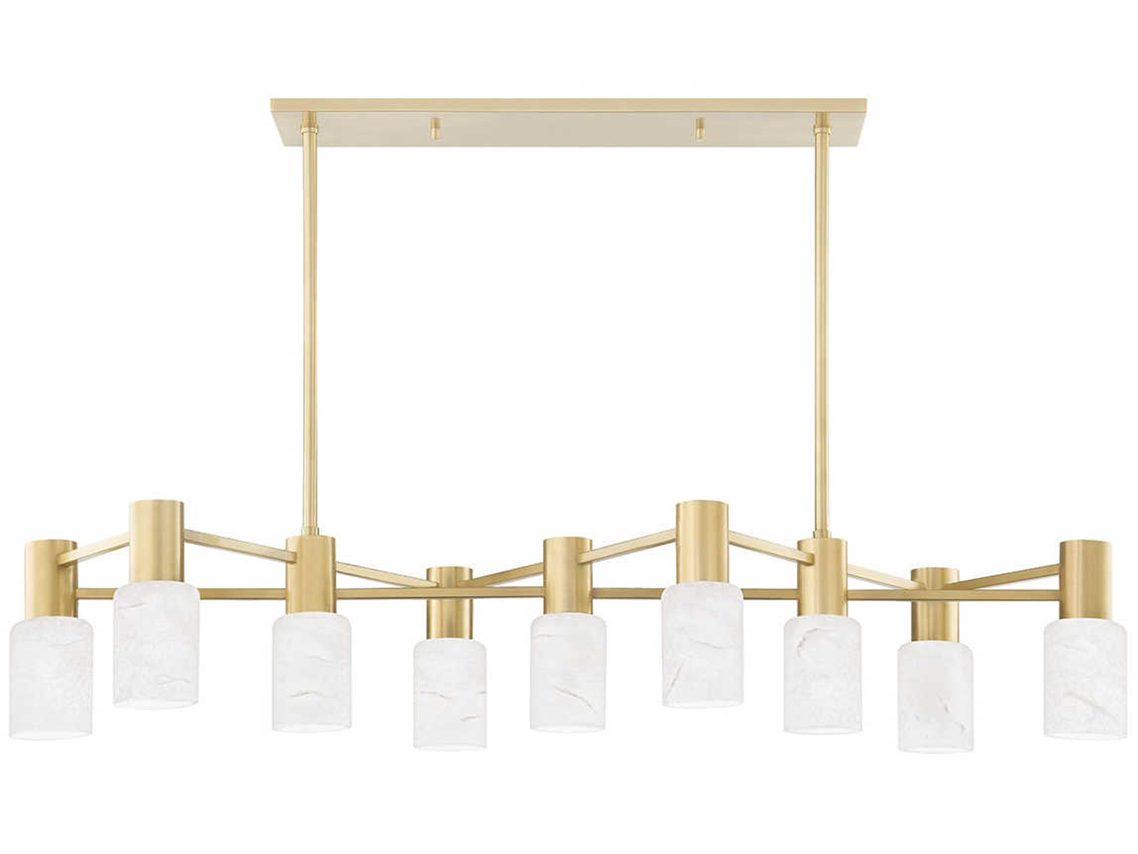 Hudson Valley Centerport 9-Light Aged Brass LED Cylinder Island Pendant