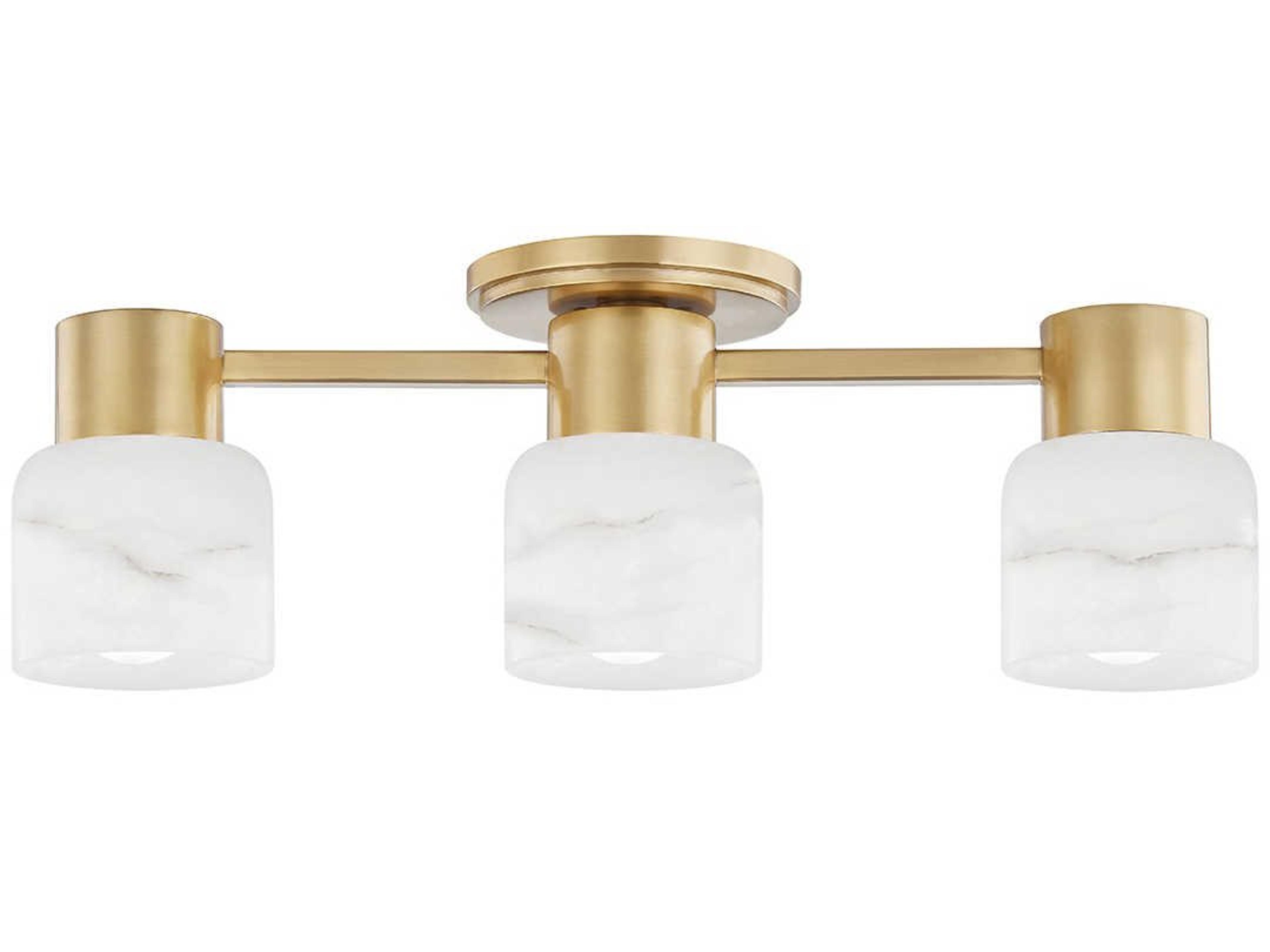 Hudson Valley Centerport 3-Light Aged Brass LED Drum Semi Flush Mount