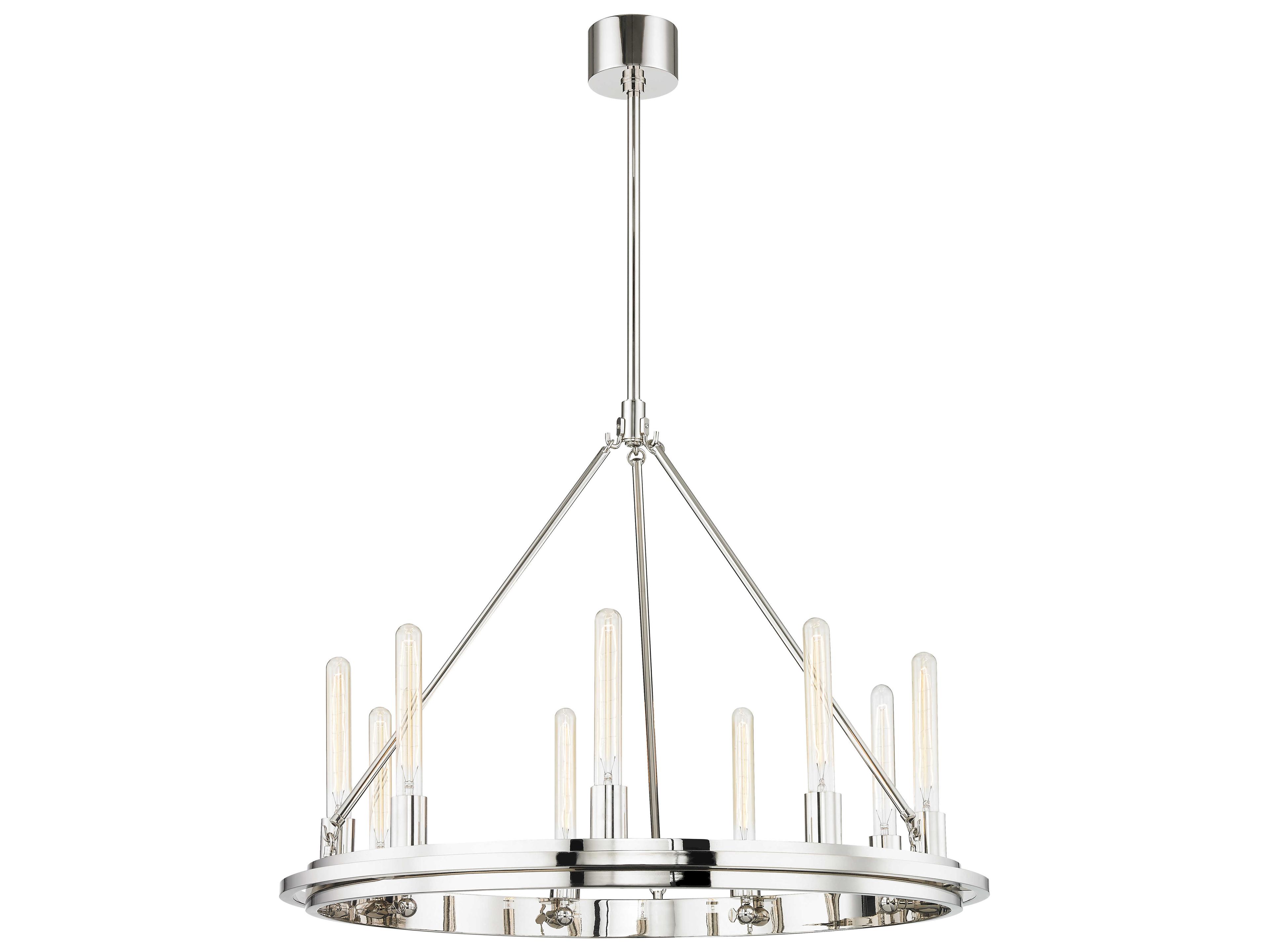 Hudson Valley Chambers 9-Light Polished Nickel Round Chandelier