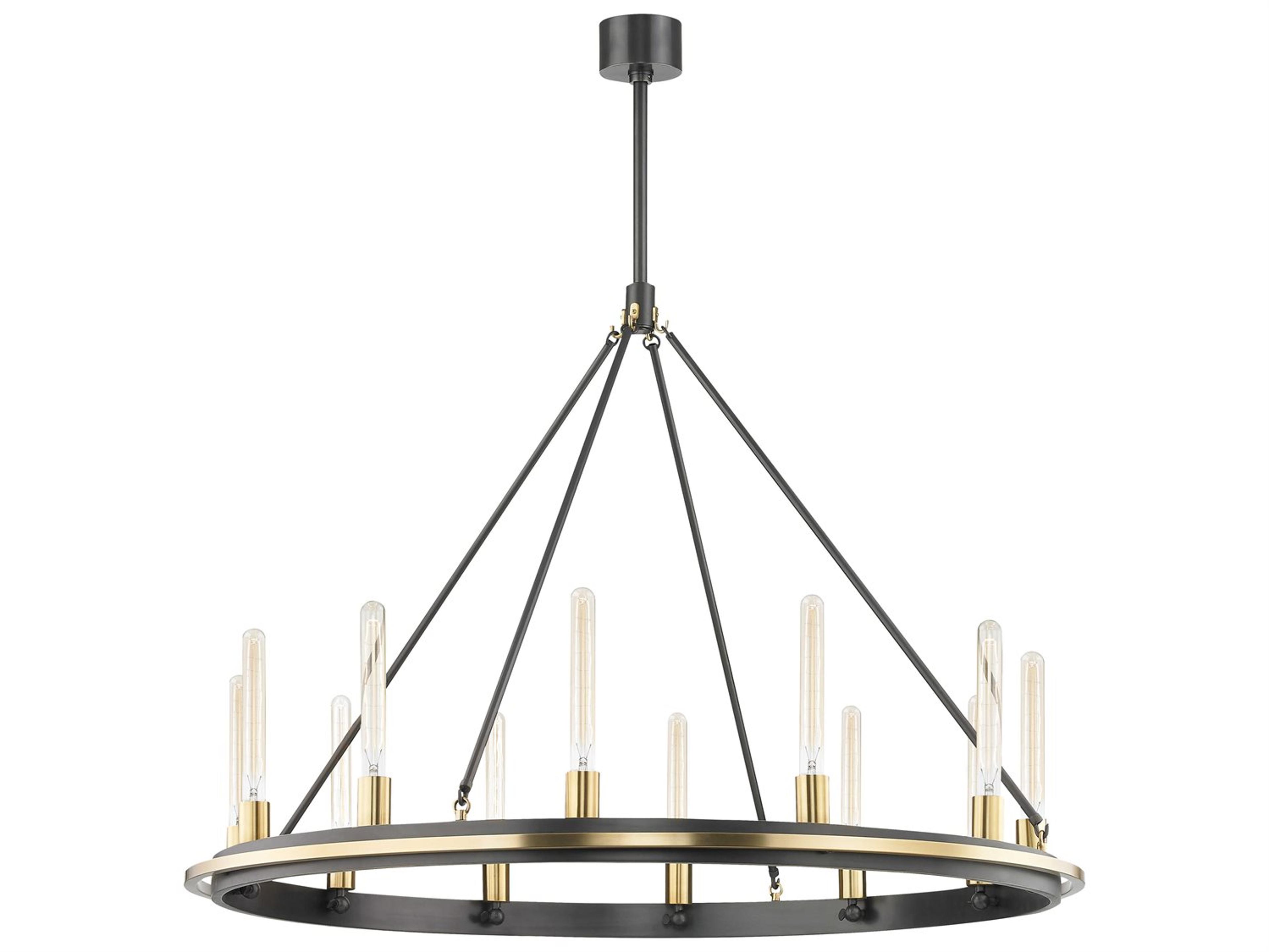 Hudson Valley Chambers 12-Light Aged Old Bronze Round Chandelier