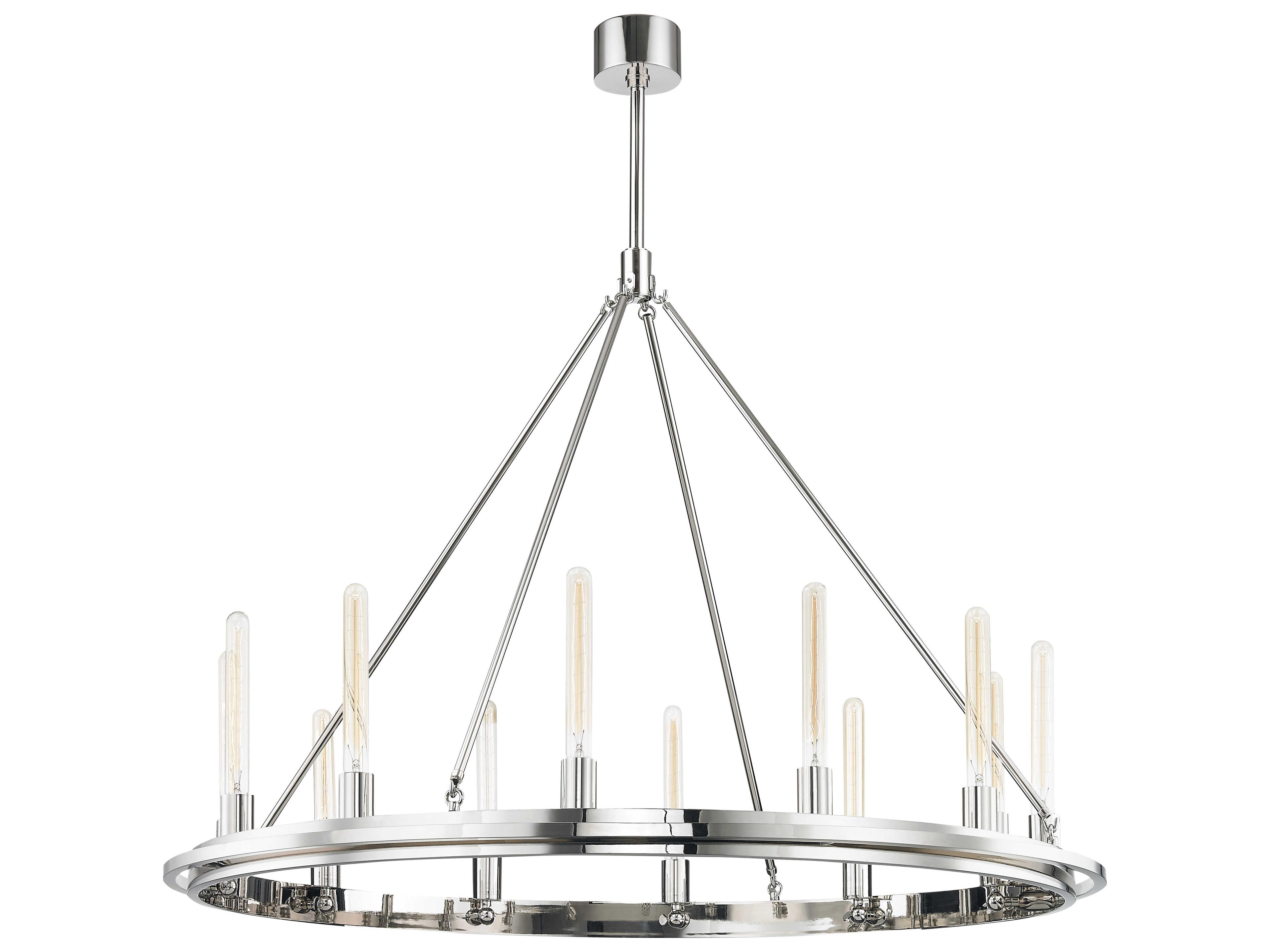 Hudson Valley Chambers 12-Light Polished Nickel Round Chandelier
