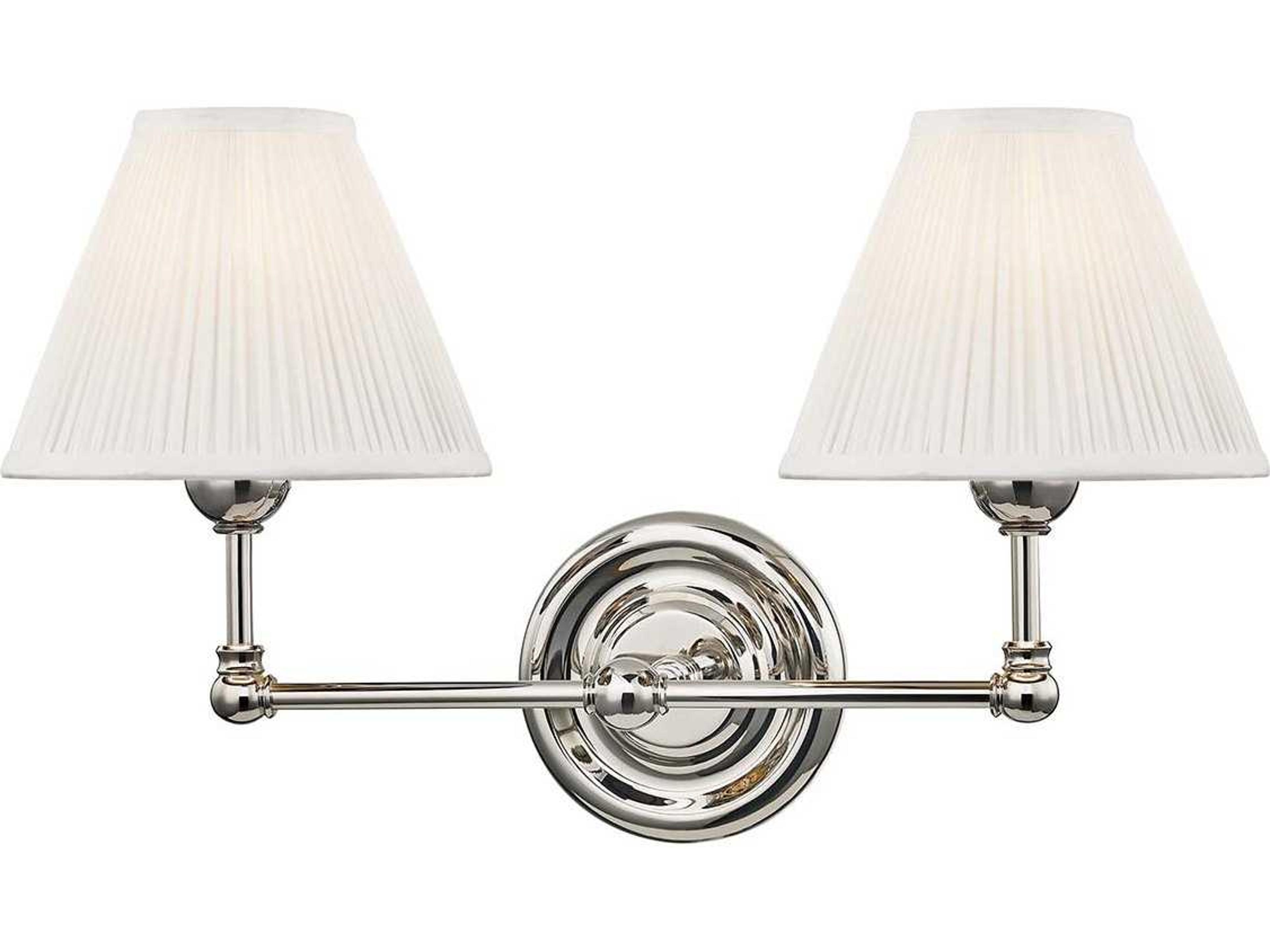 Classic 2-Light Polished Nickel Vanity Light