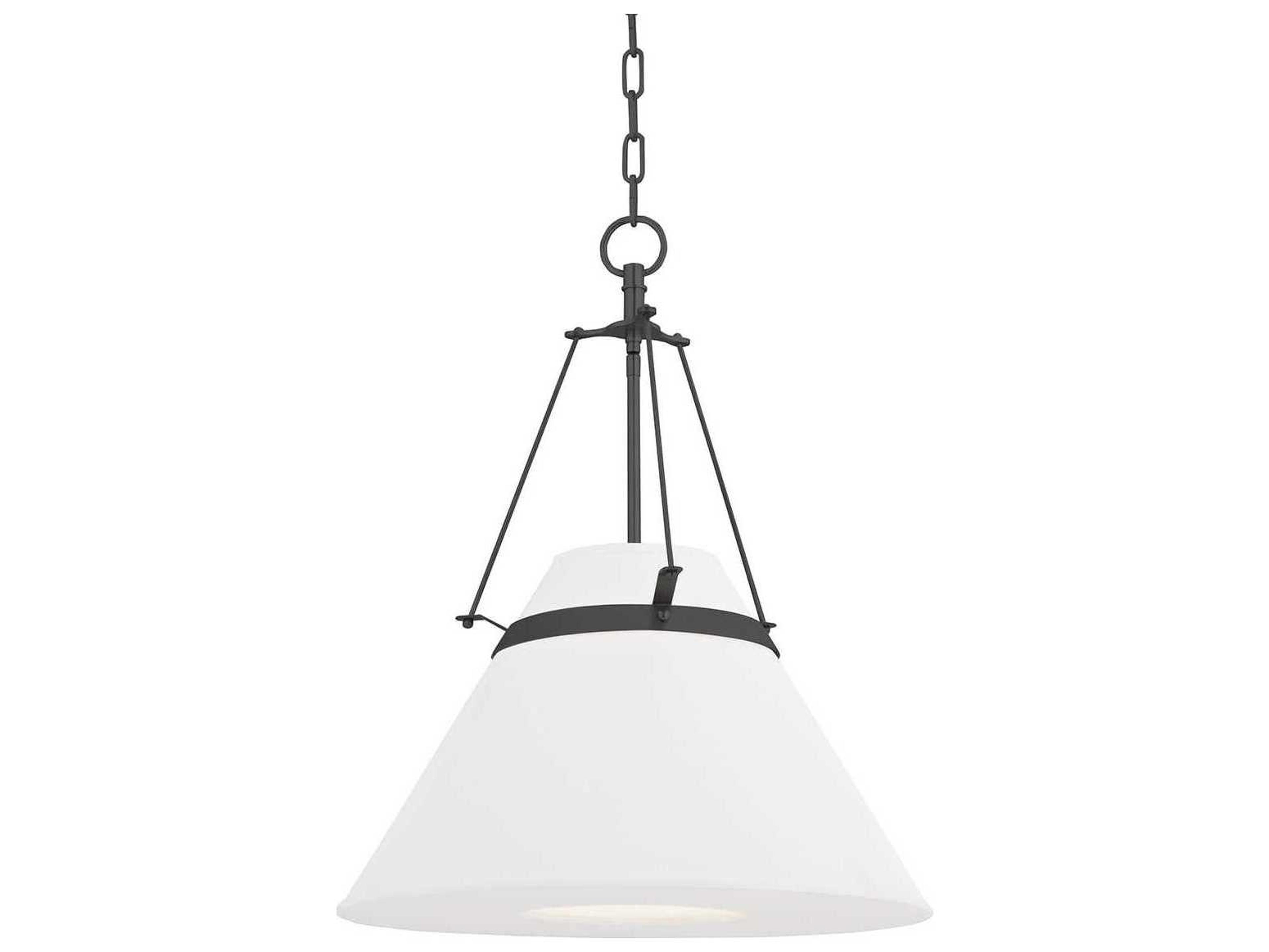 Hudson Valley Clemens 1-Light Old Bronze White Empire Pendant