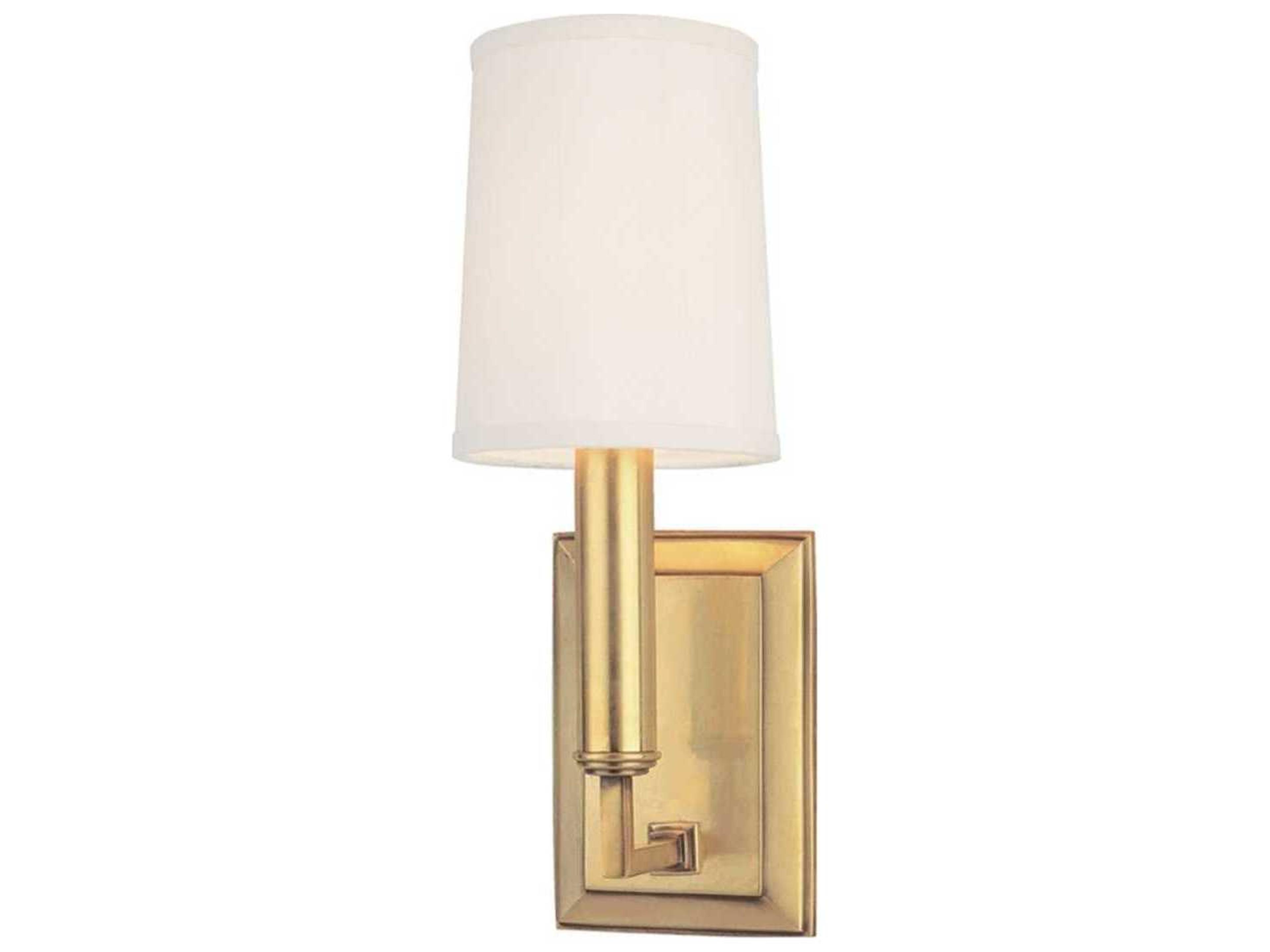 Clinton 1-Light Aged Brass Off White Wall Sconce