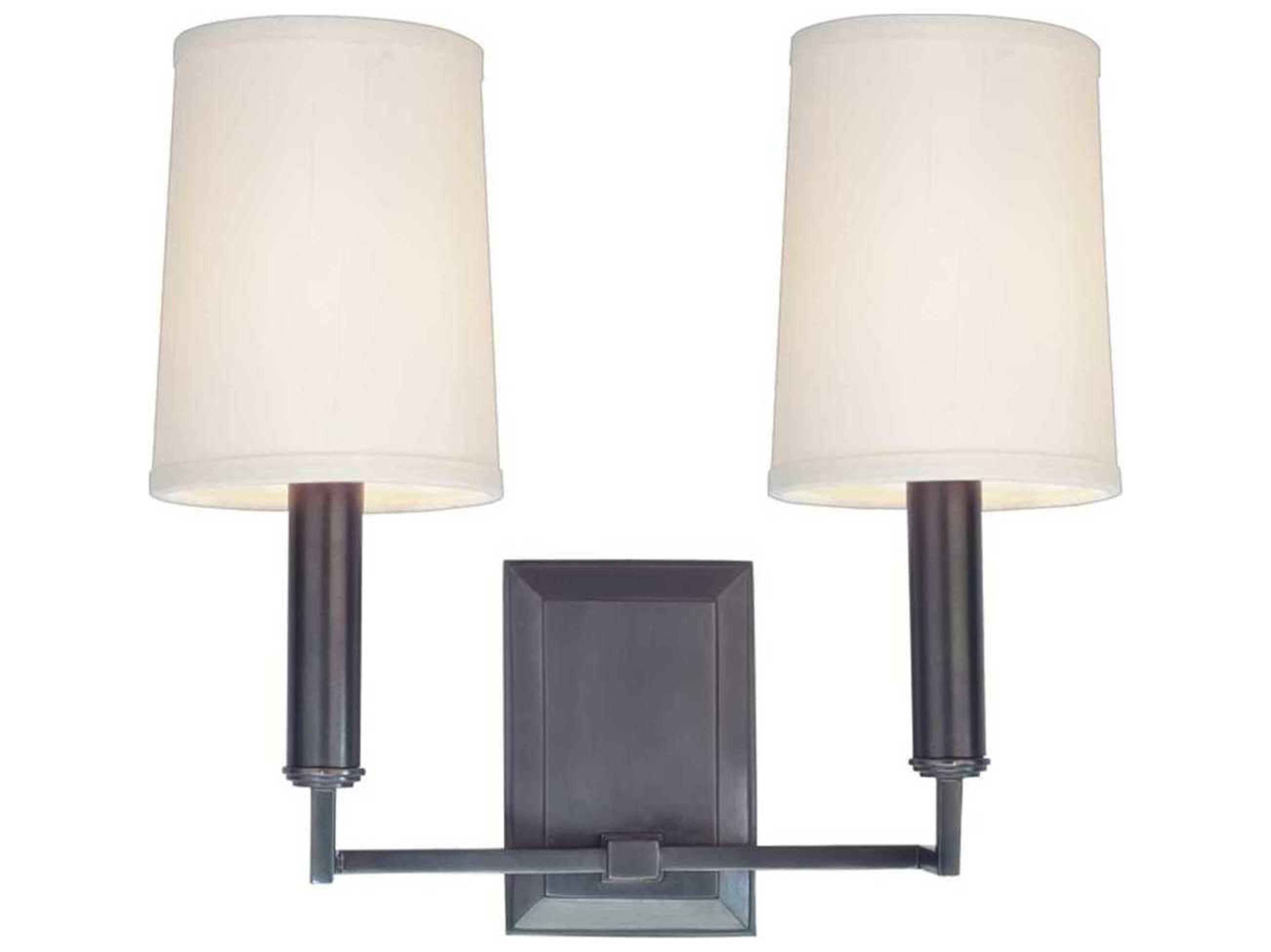 Hudson Valley Clinton 2-Light Old Bronze Off White Wall Sconce