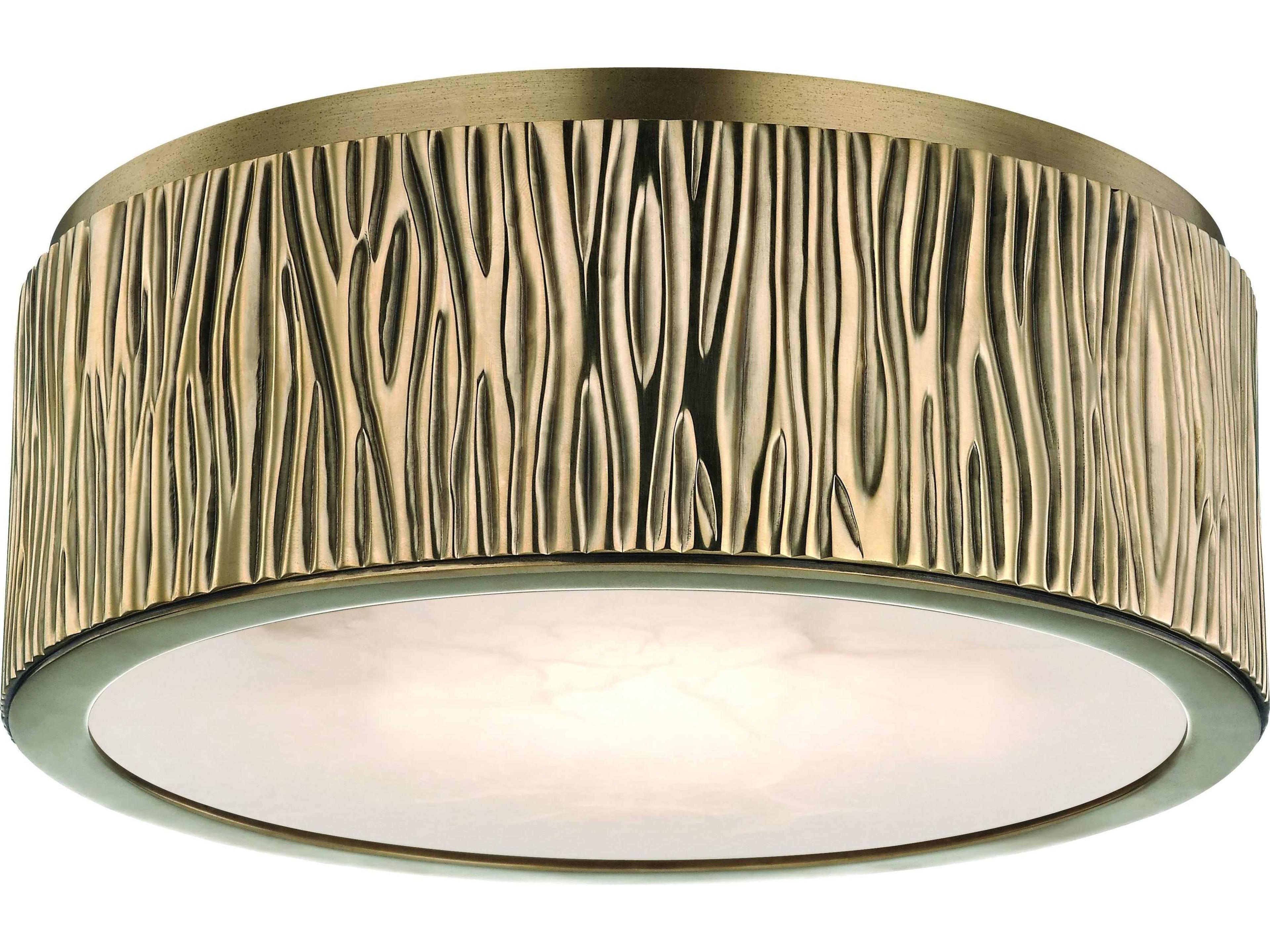 Hudson Valley Crispin 1-Light Aged Brass White LED Drum Flush Mount