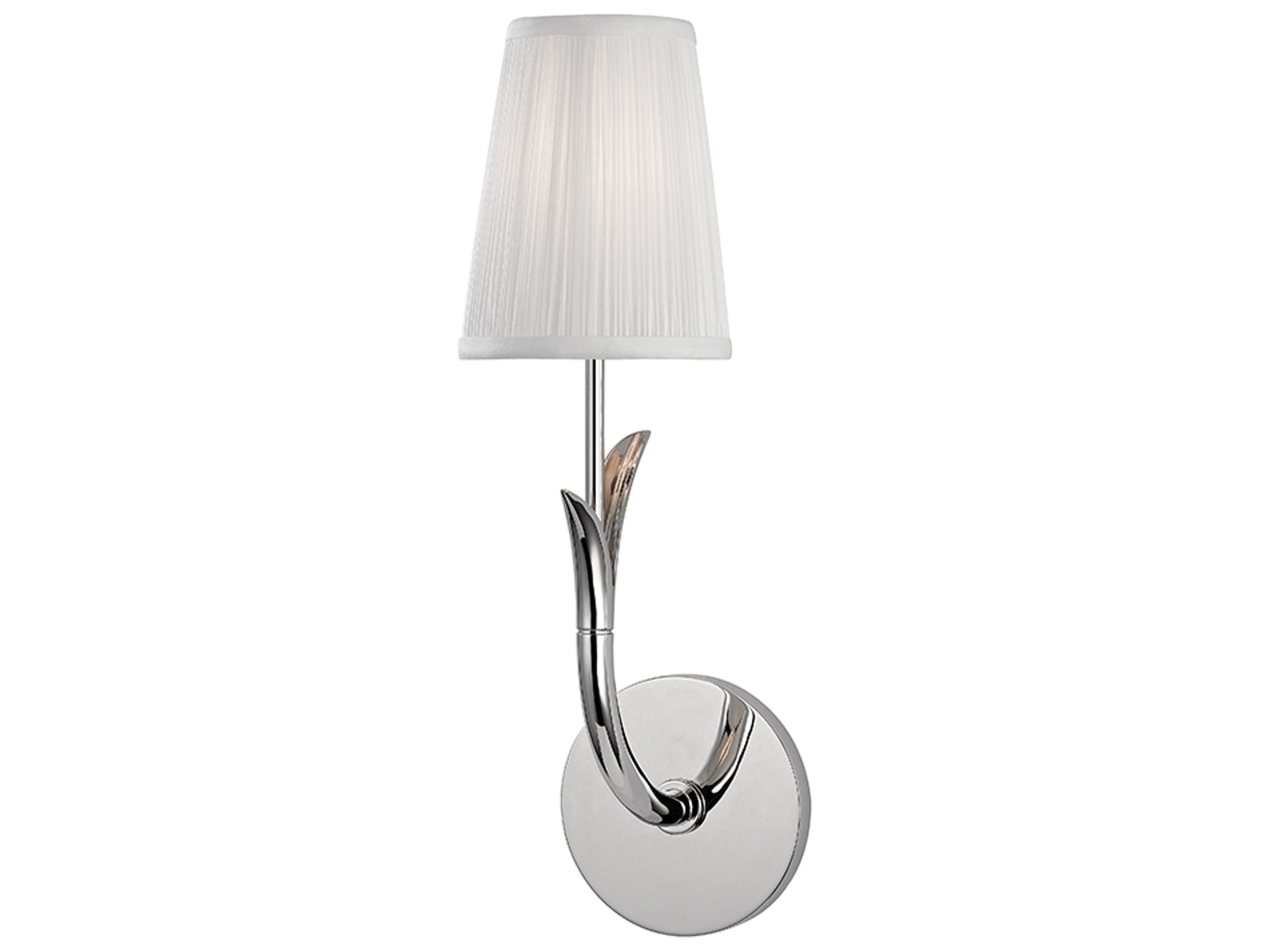 Hudson Valley Deering 1-Light Polished Nickel White Wall Sconce