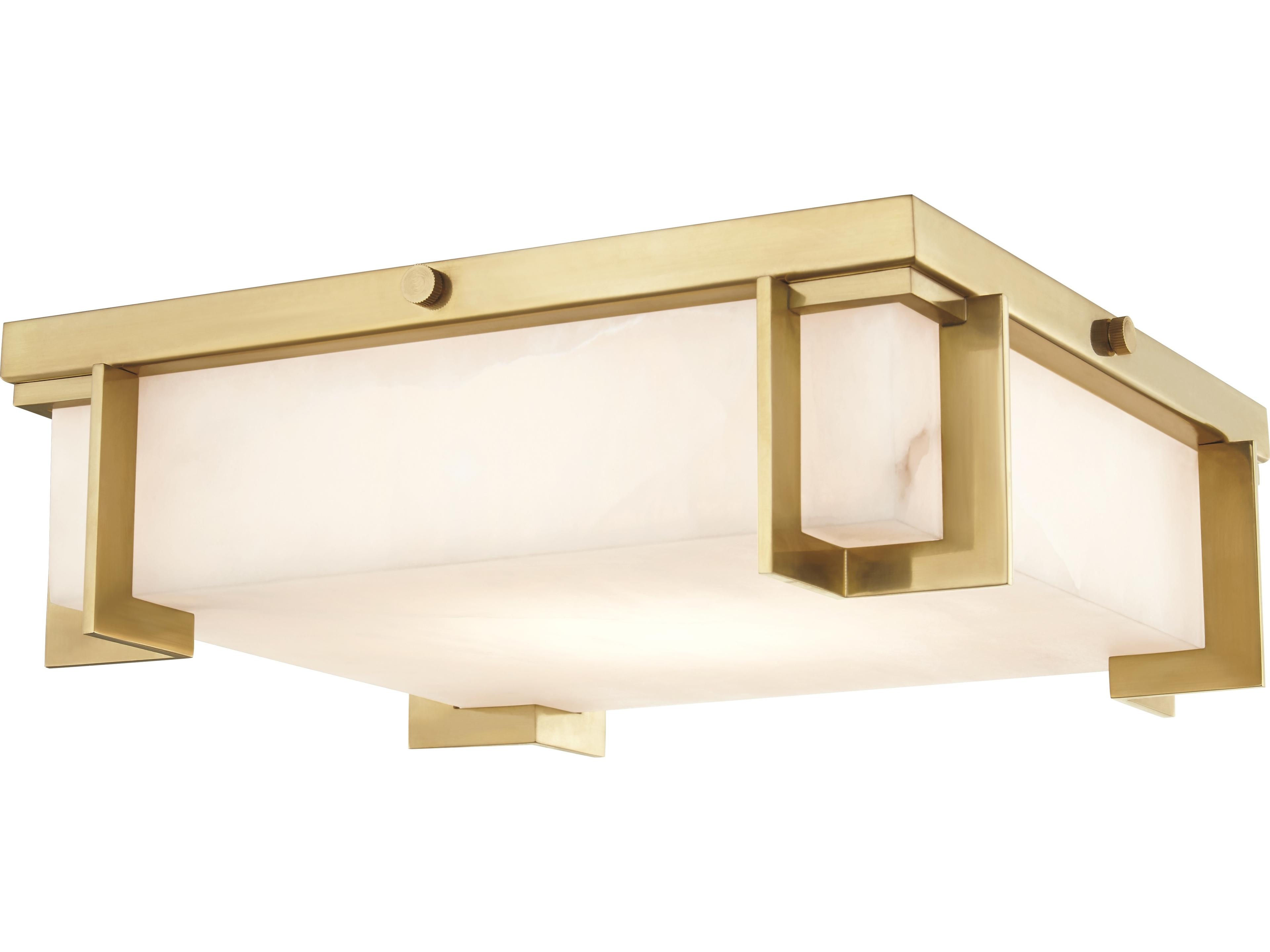 Hudson Valley Delmar 1-Light Aged Brass White LED Flush Mount