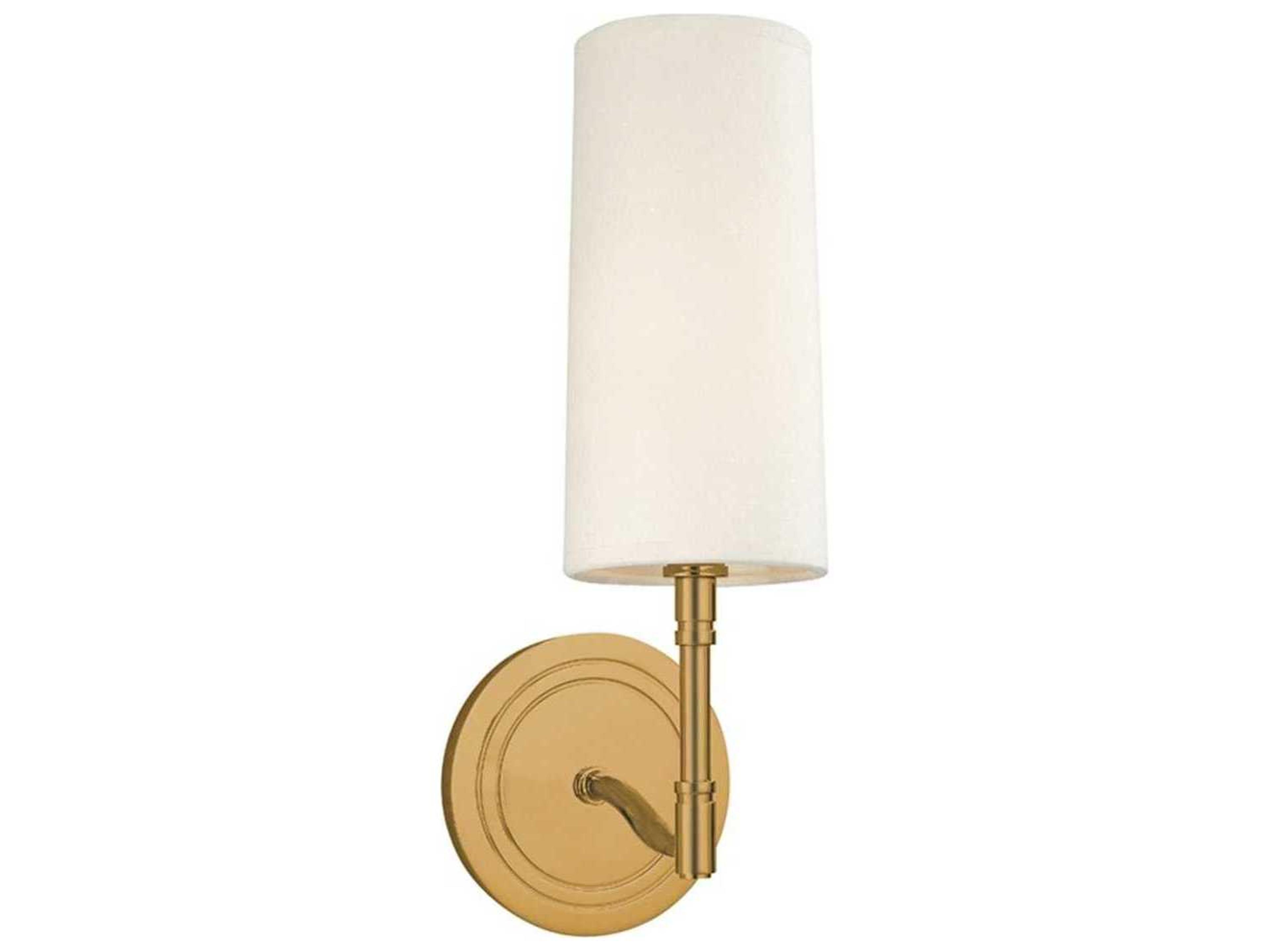 Hudson Valley Dillon 1-Light Aged Brass Off White Wall Sconce