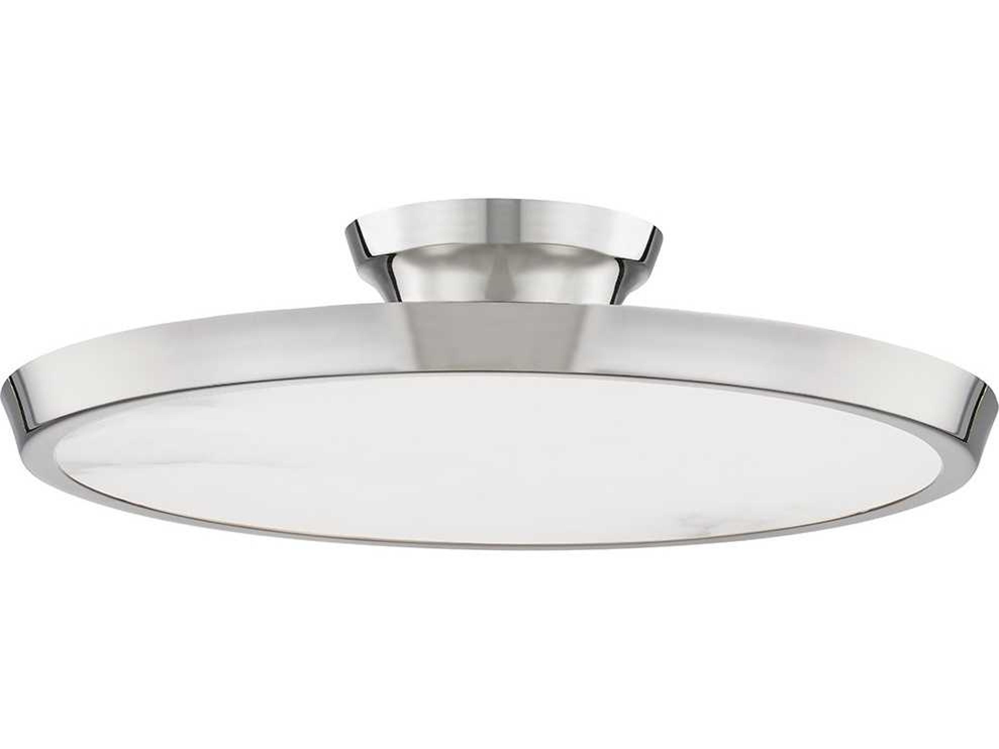 Hudson Valley Draper 1-Light Polished Nickel LED Round Semi Flush Mount