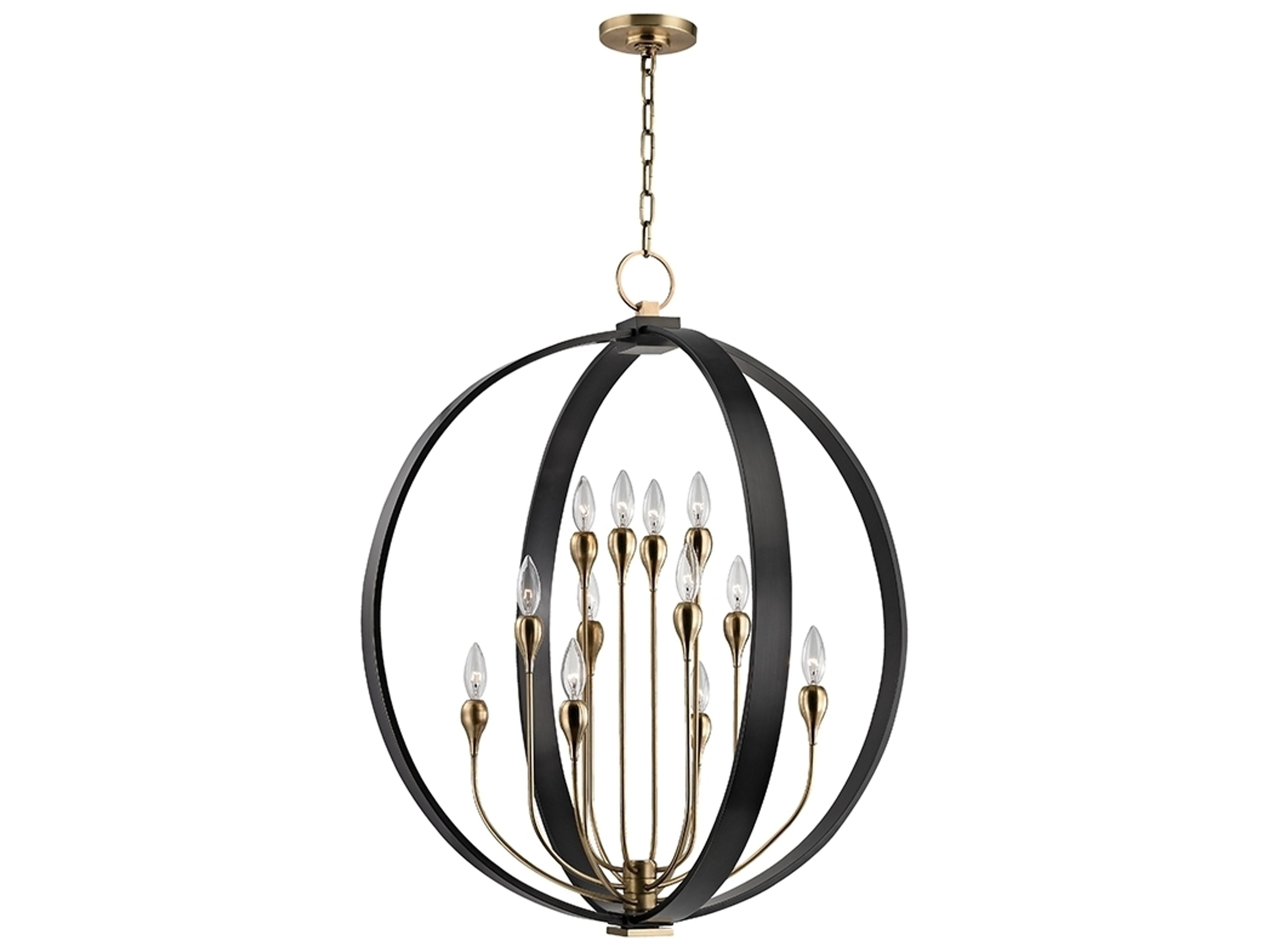 Hudson Valley Dresden 12-Light Aged Old Bronze Candelabra Round Tiered Chandelier