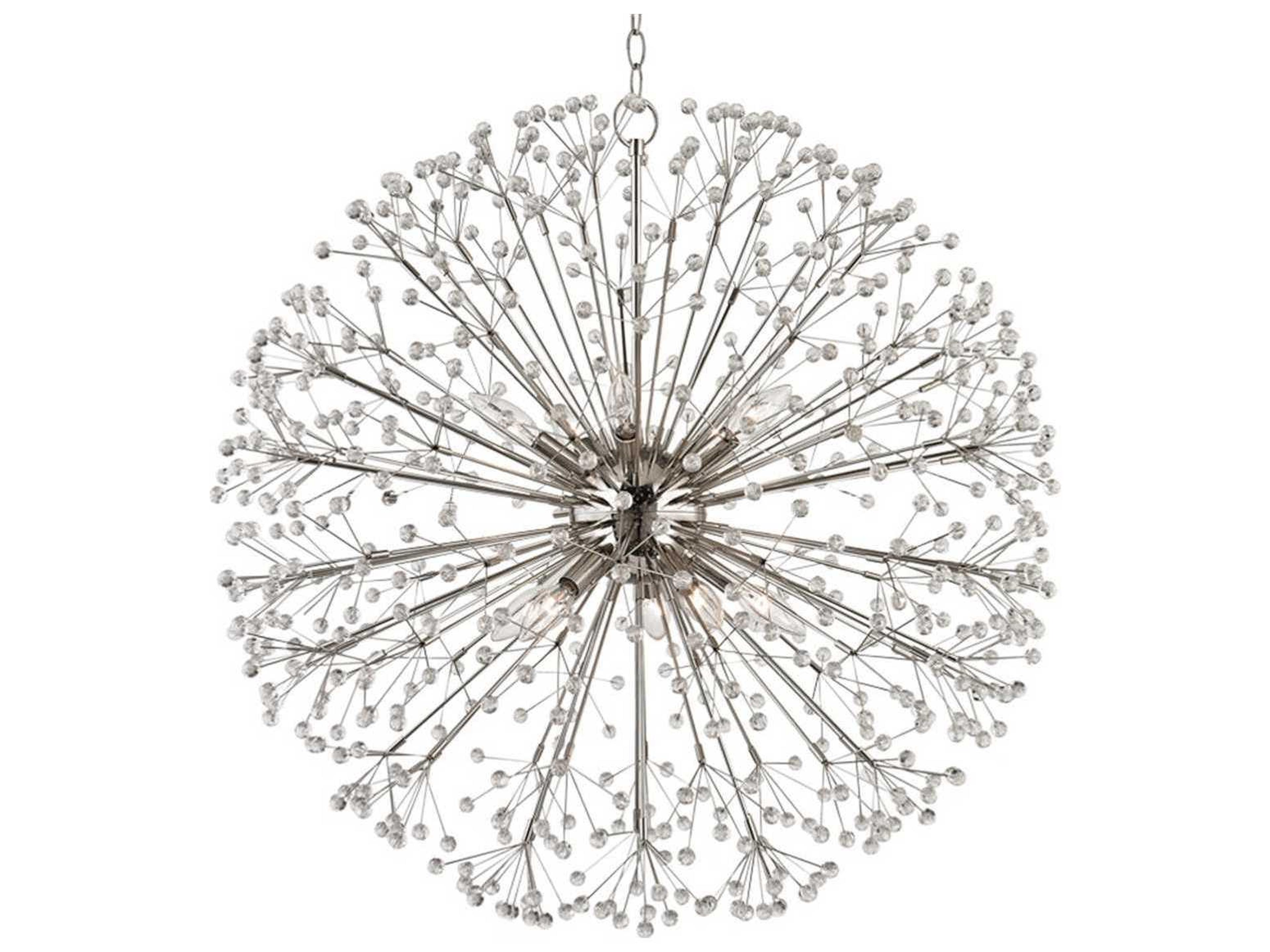 Hudson Valley Dunkirk 10-Light Polished Nickel Crystal Round Pendant