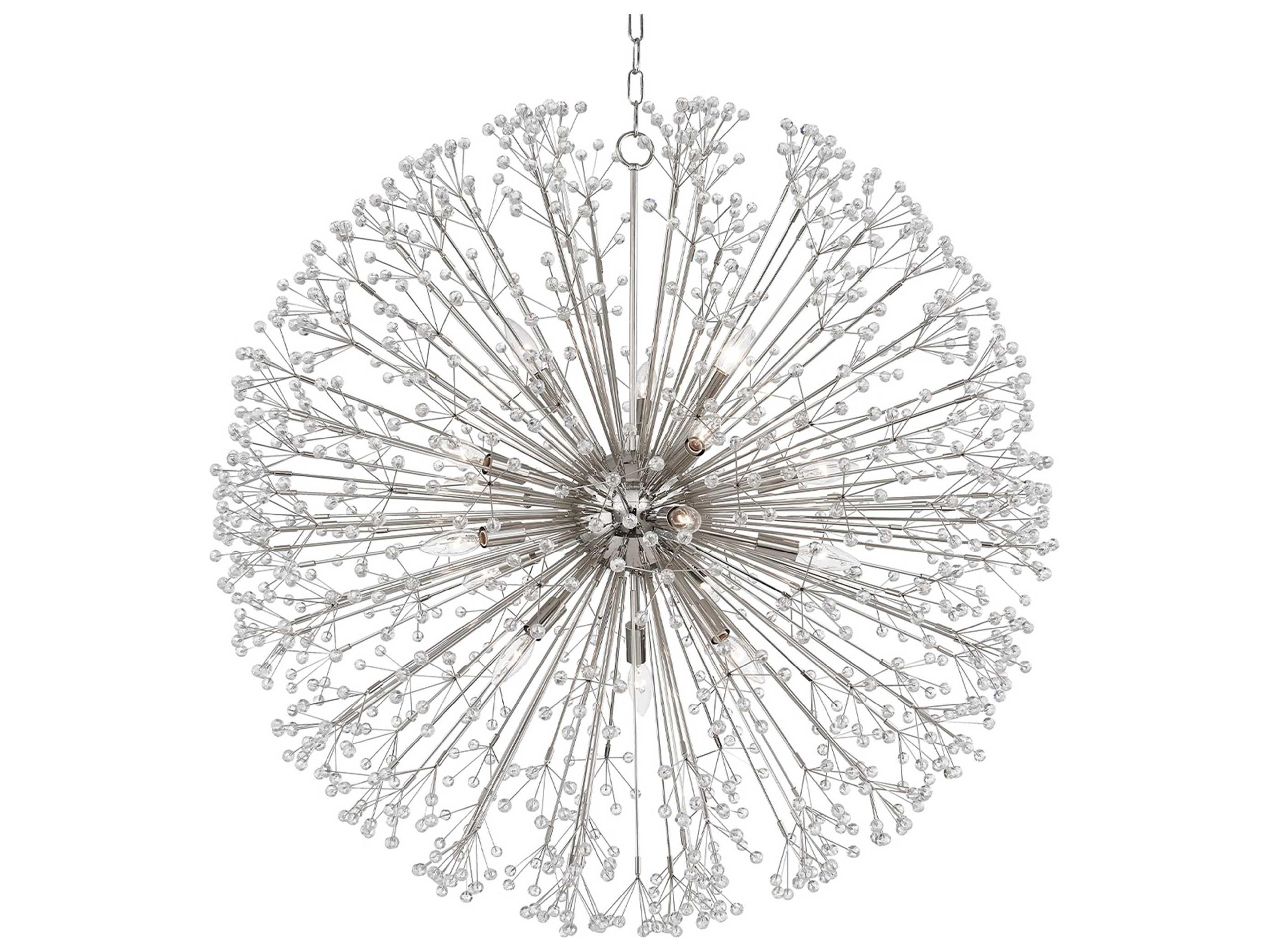 Hudson Valley Dunkirk 16-Light6-Light Polished Nickel Crystal Round Pendant