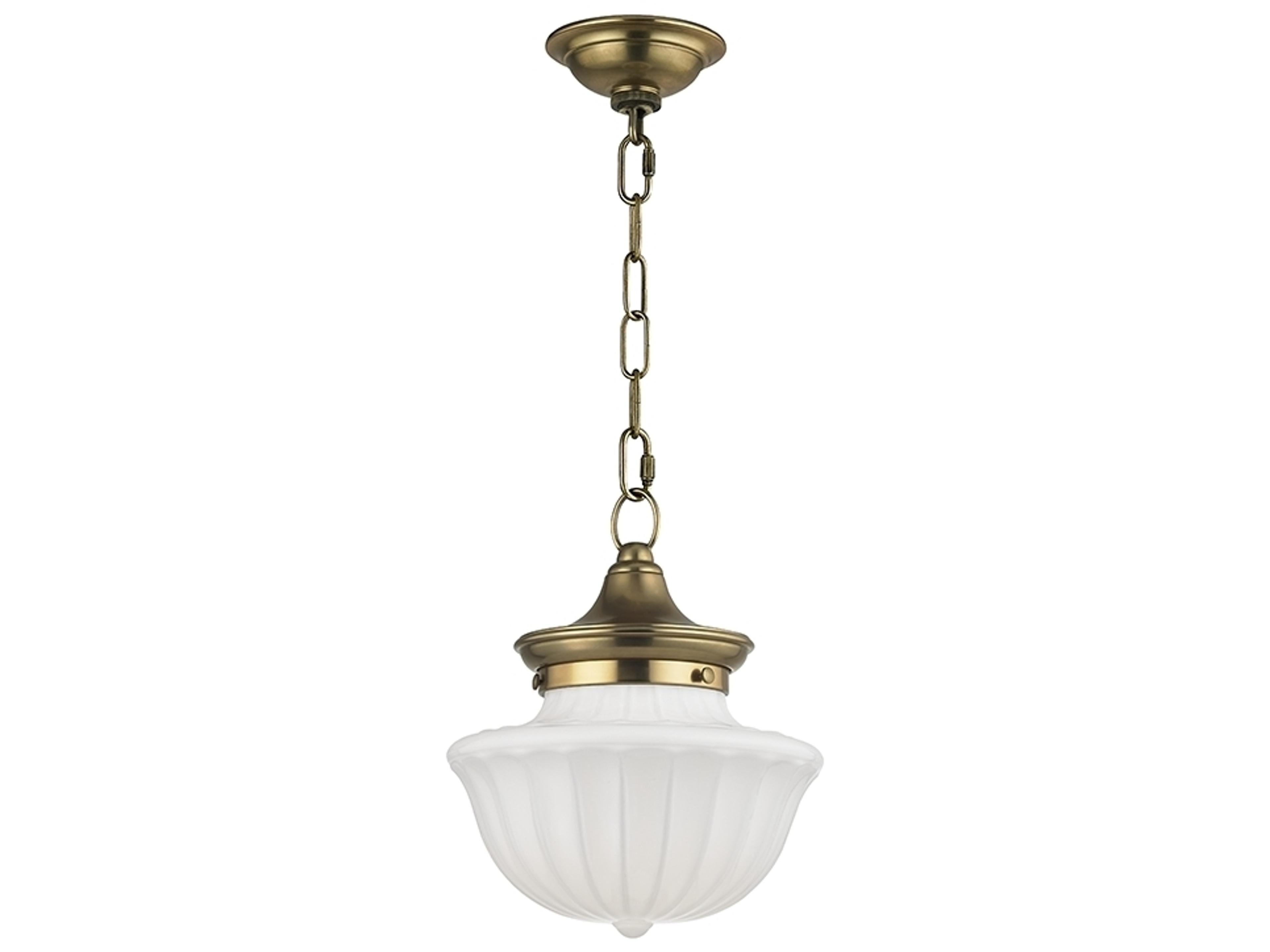 Dutchess 1-Light Aged Brass White Glass Mini Pendant