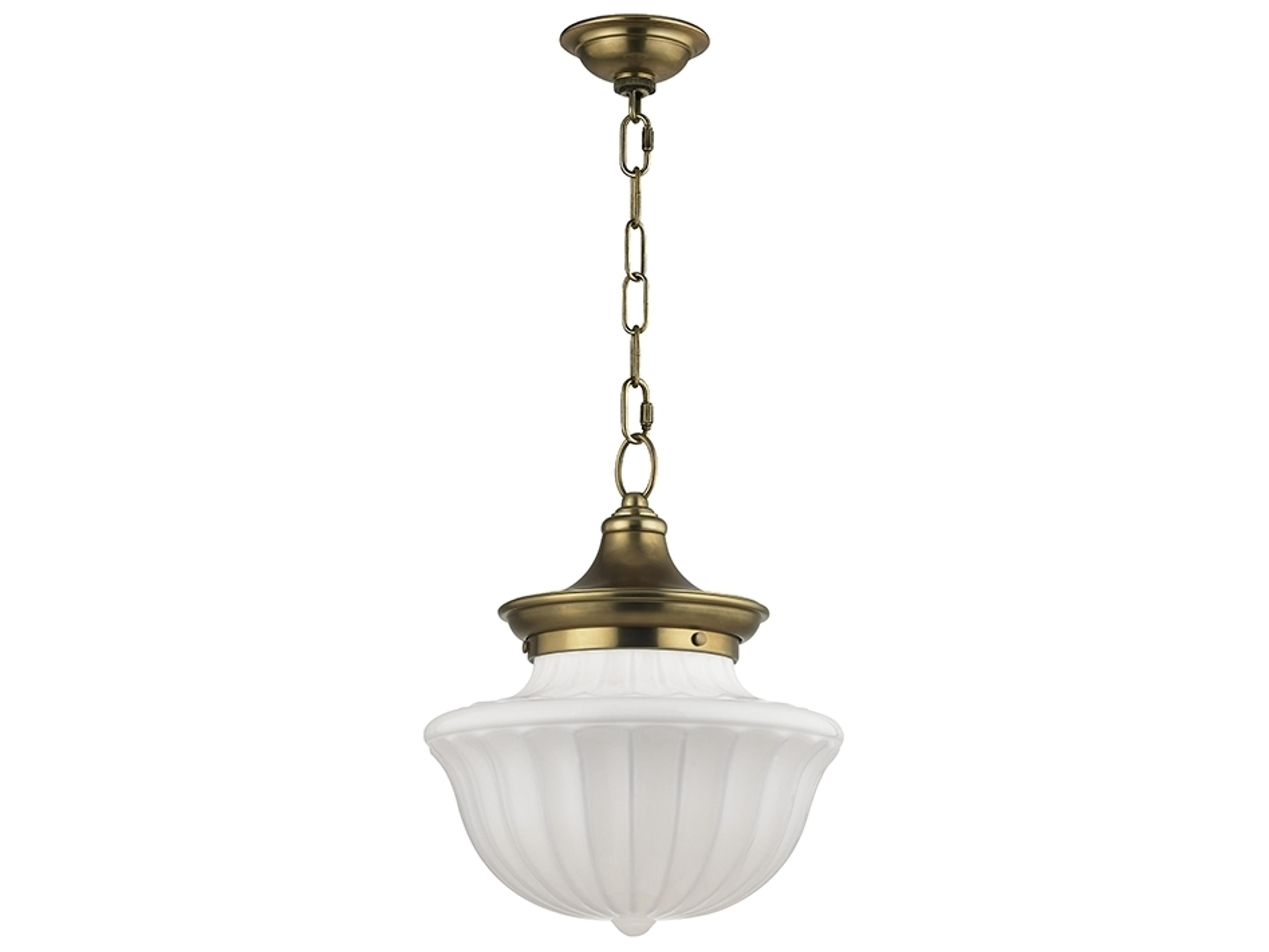 Dutchess 1-Light Aged Brass White Glass Mini Pendant