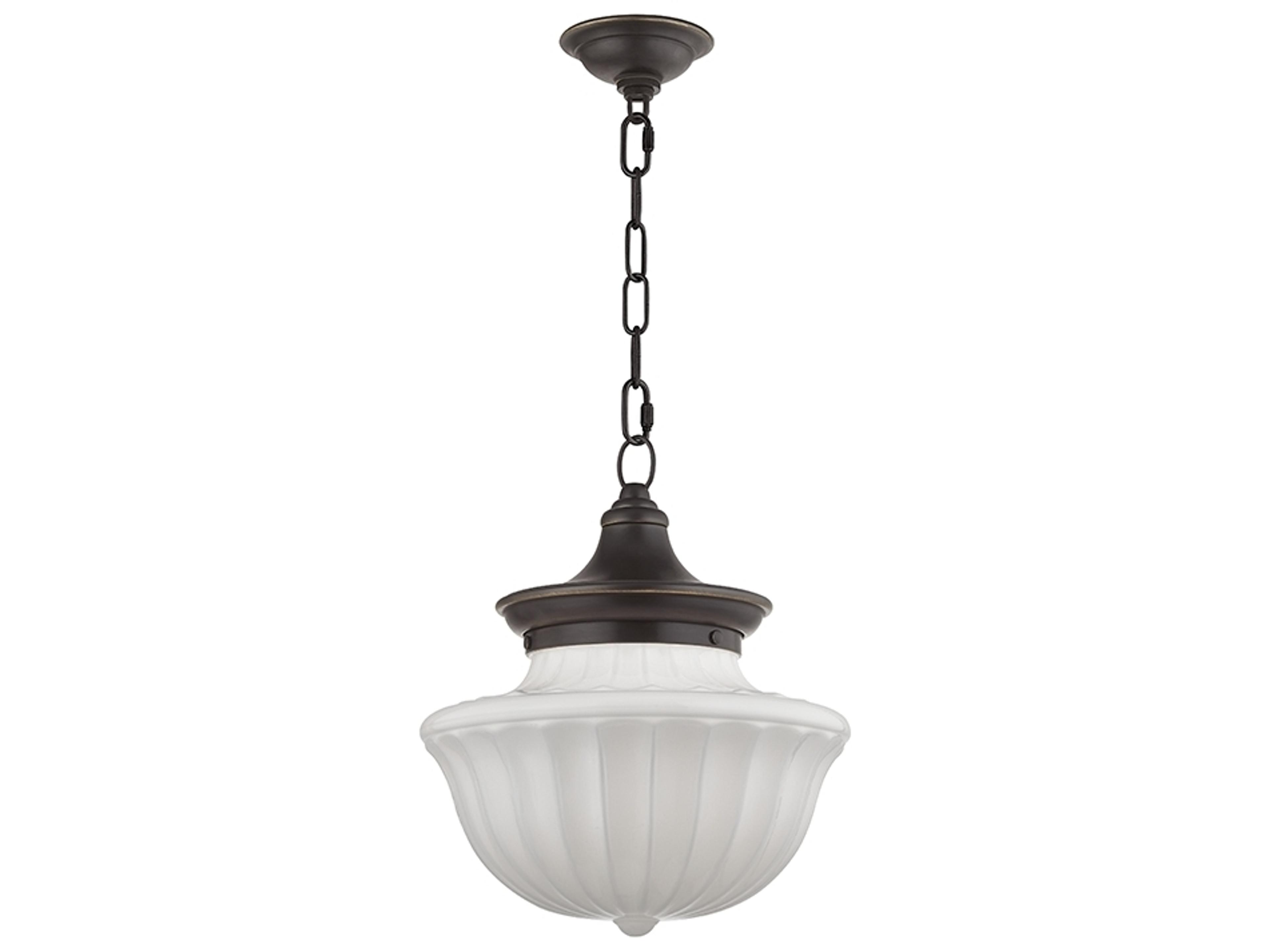 Hudson Valley Dutchess 1-Light Old Bronze White Glass Mini Pendant