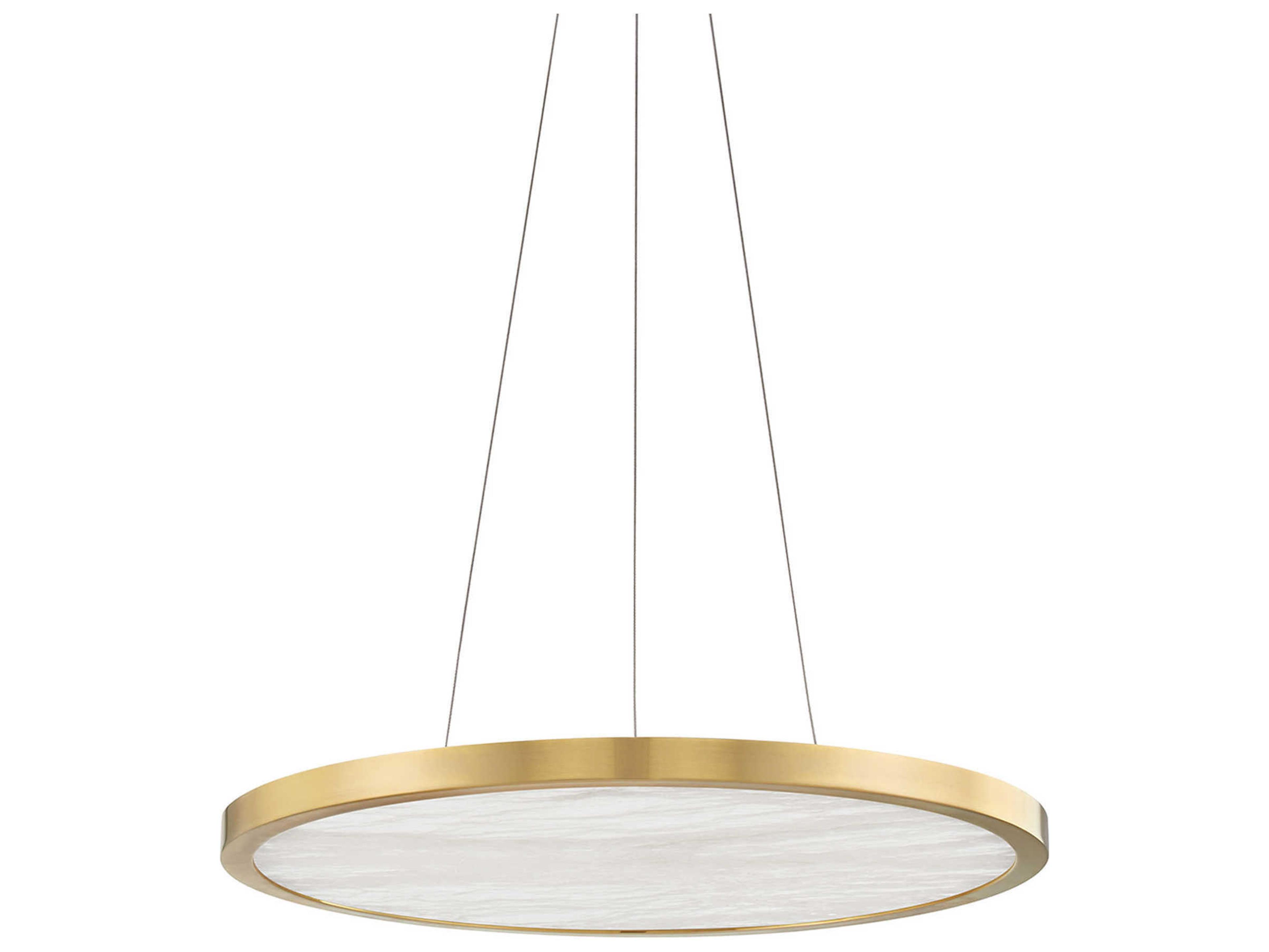 Hudson Valley Eastport 1-Light Aged Brass Glass LED Round Pendant