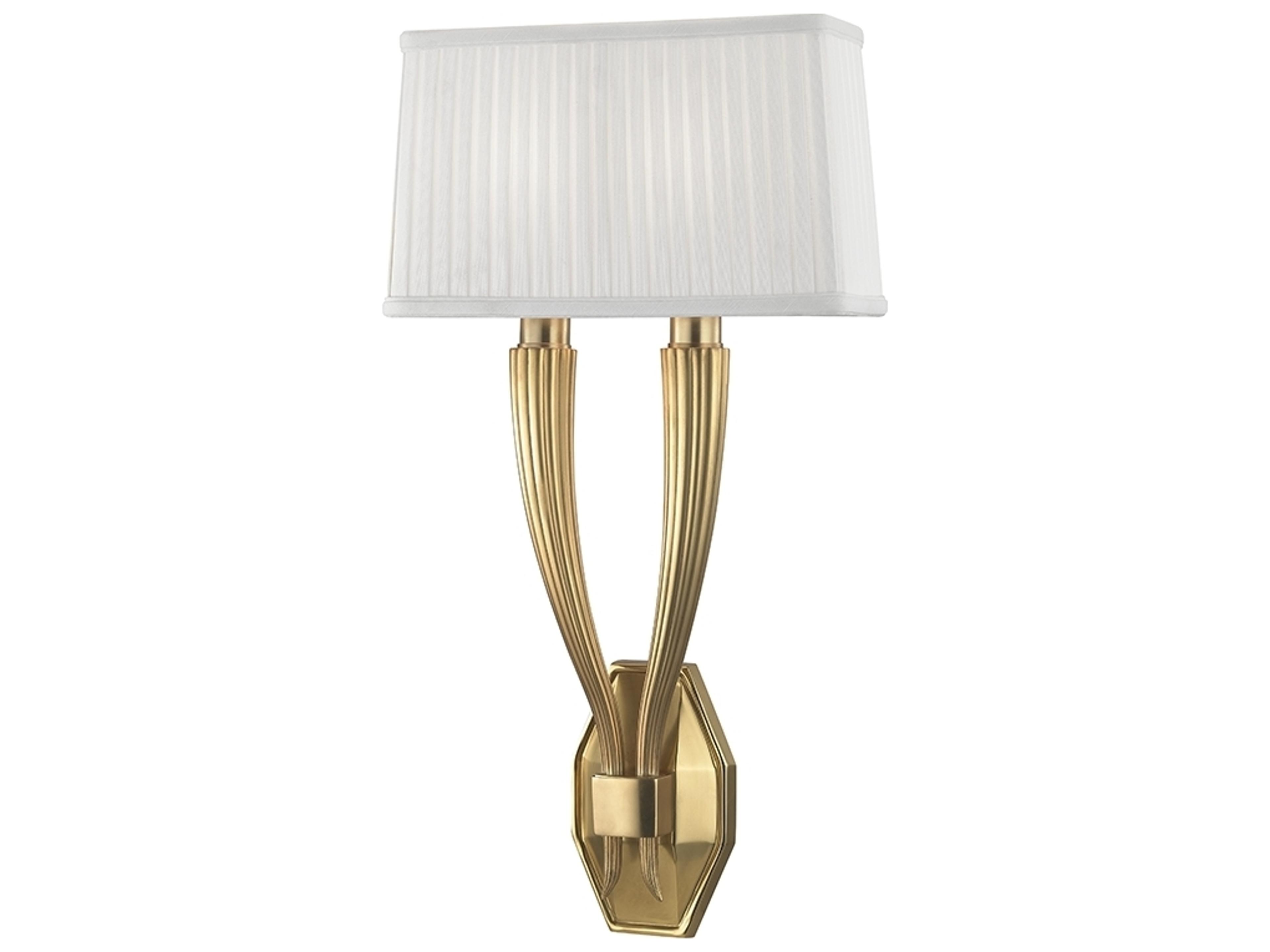 Hudson Valley Erie 2-Light Aged Brass White Wall Sconce