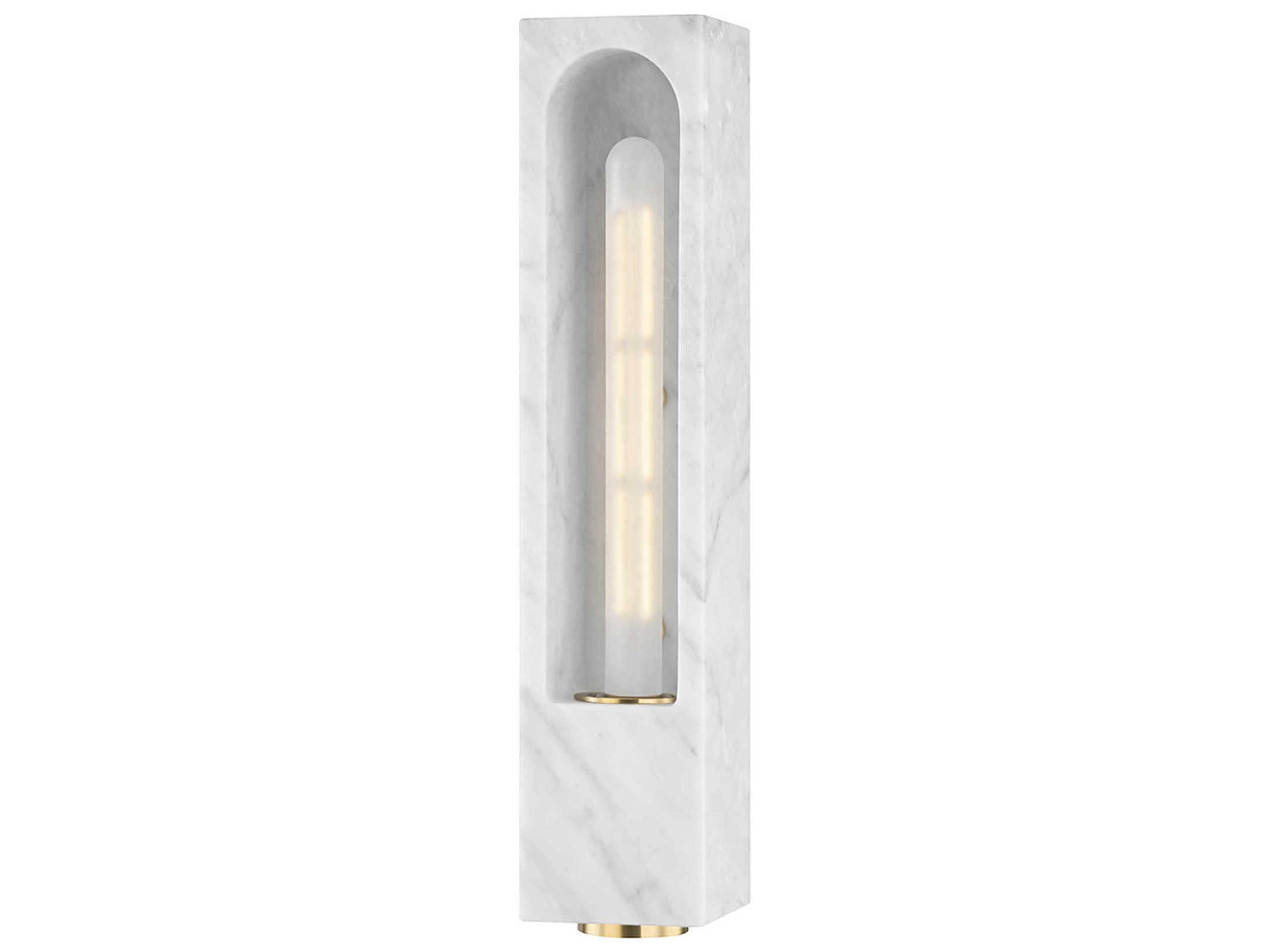 Hudson Valley Erwin 1-Light White Marble LED Wall Sconce