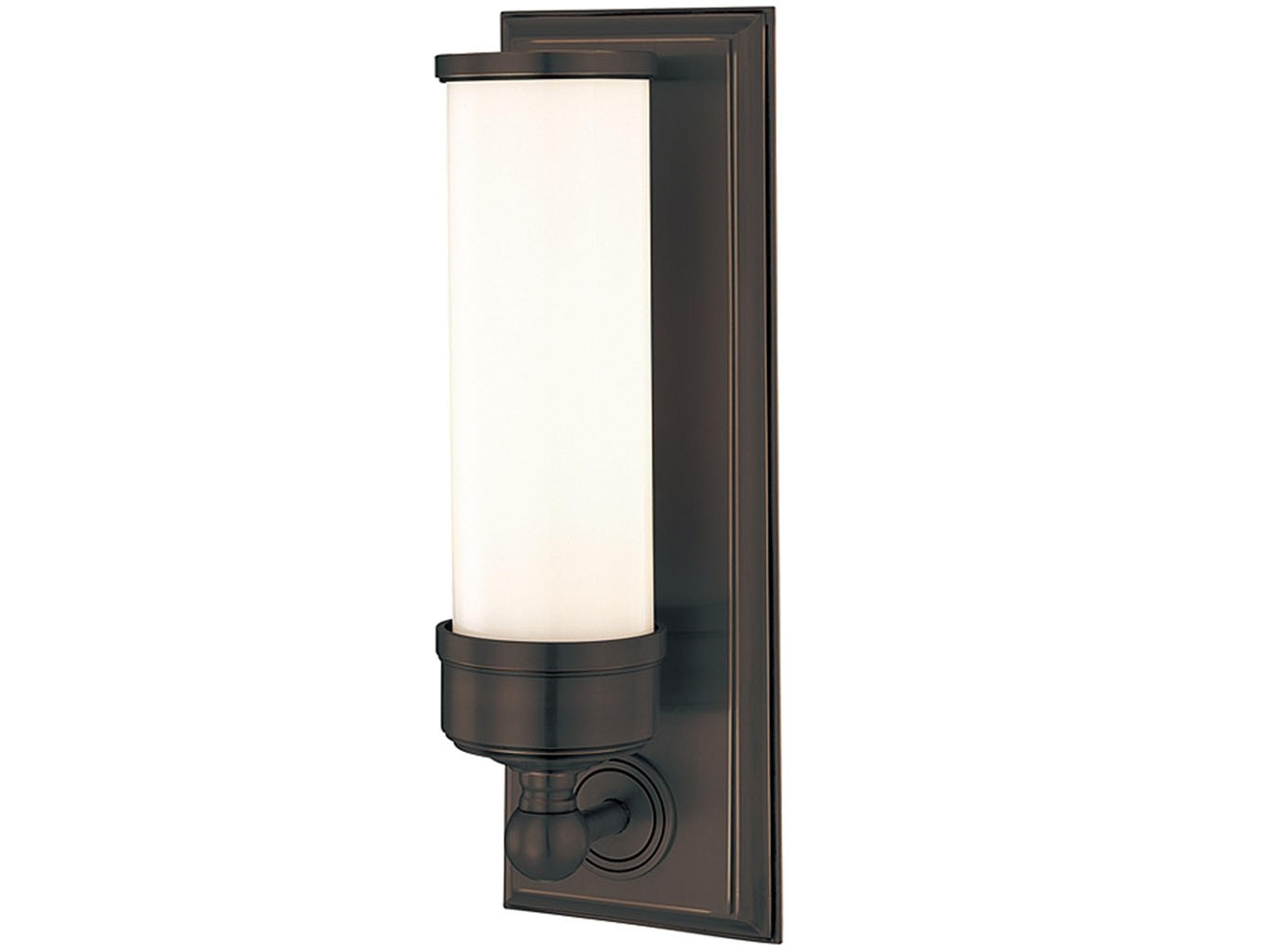 Hudson Valley Everett 1-Light Old Bronze Off White Glass Wall Sconce