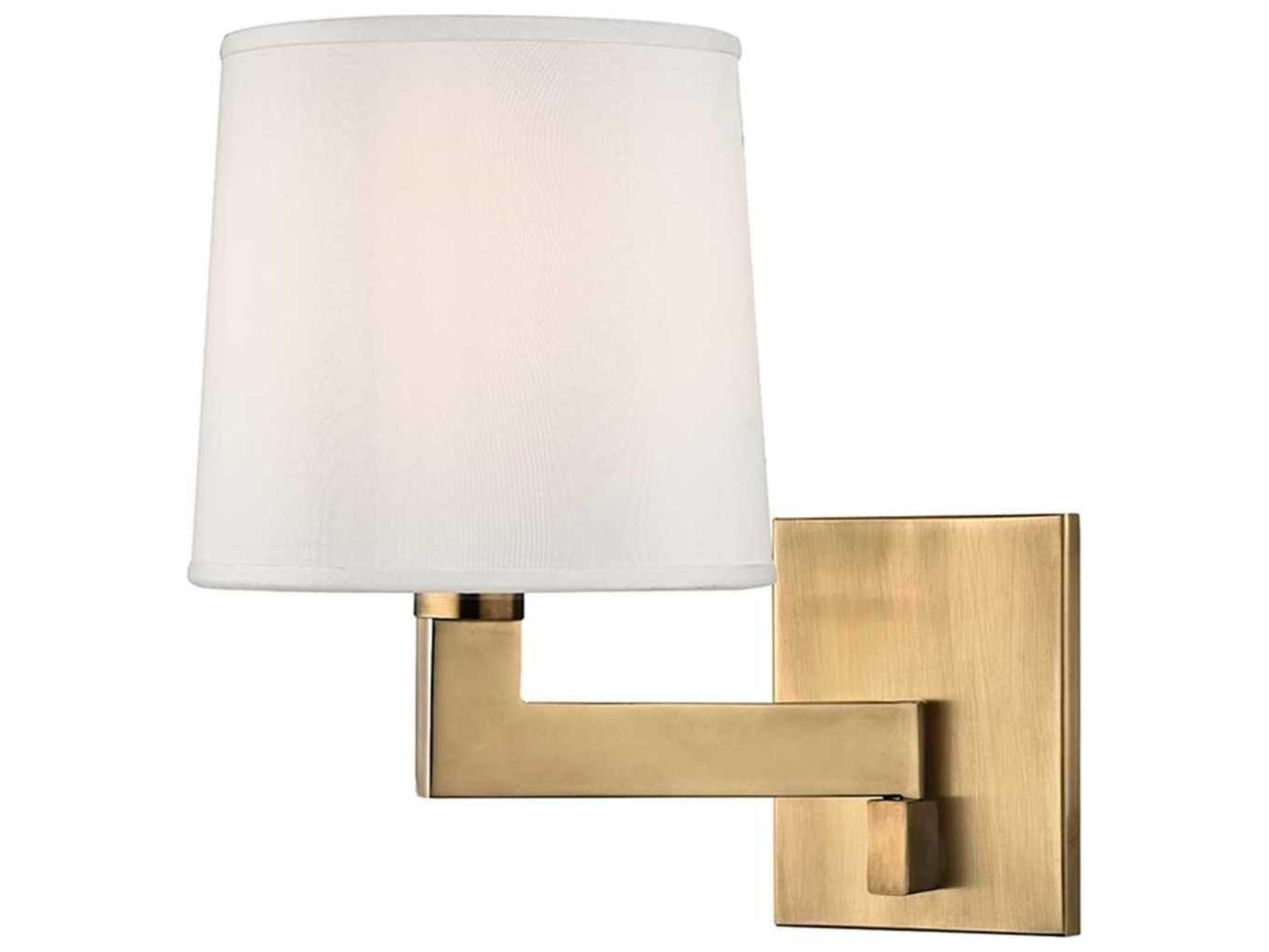 Hudson Valley Fairport 1-Light Aged Brass White Wall Sconce