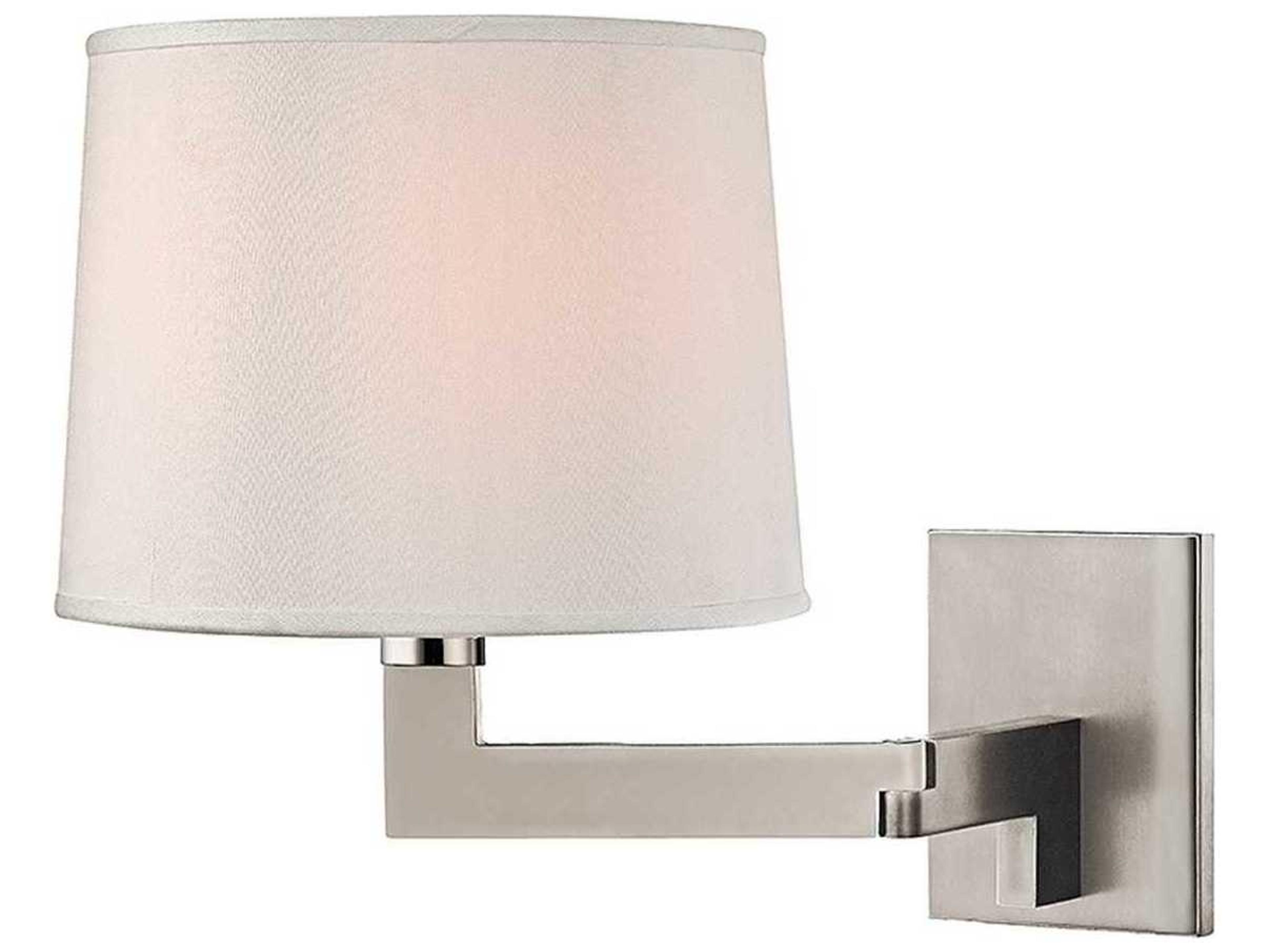 Hudson Valley Fairport 1-Light Polished Nickel White Wall Sconce