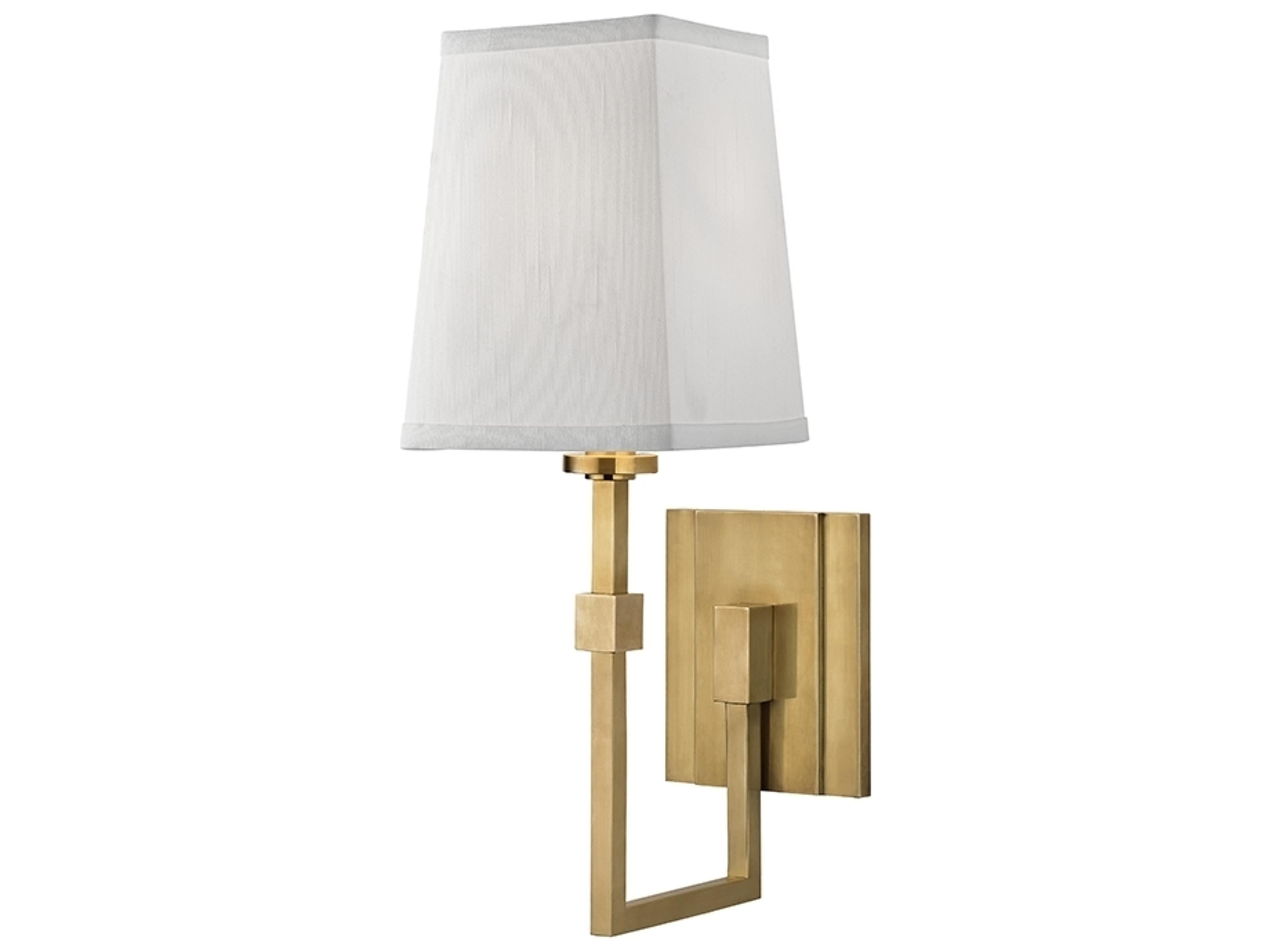 Hudson Valley Fletcher 1-Light Aged Brass White Wall Sconce
