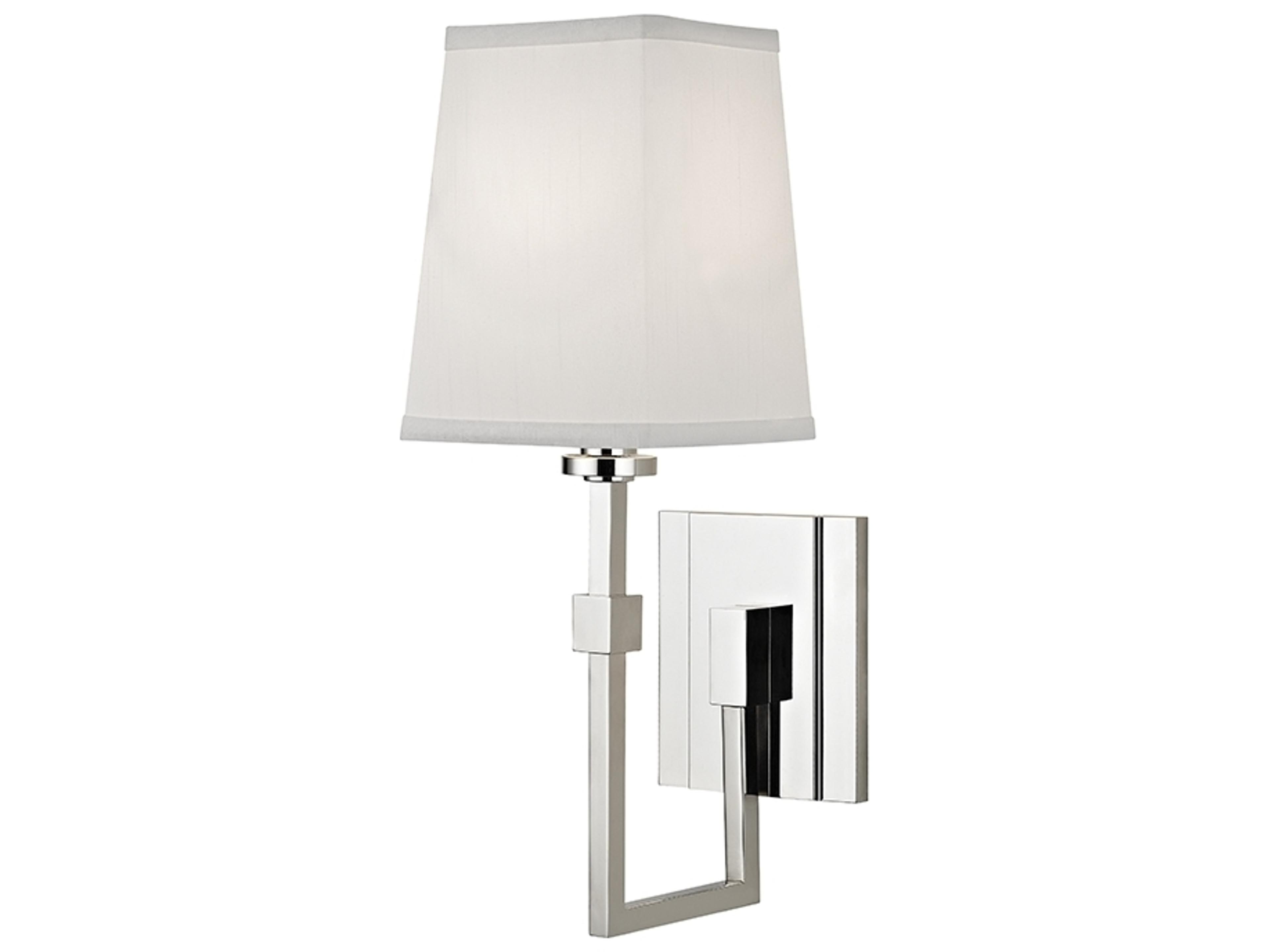 Hudson Valley Fletcher 1-Light Polished Nickel White Wall Sconce