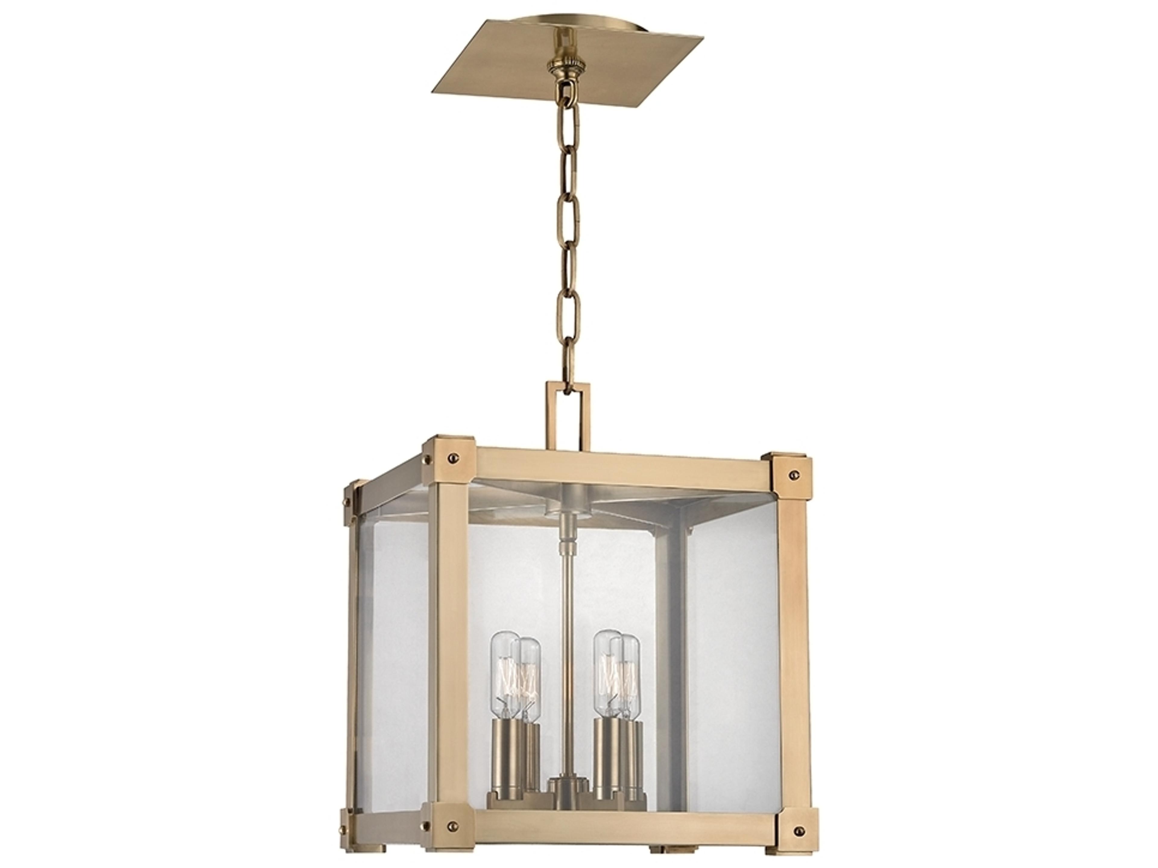 Hudson Valley Forsyth 4-Light Aged Brass Clear Glass Candelabra Chandelier