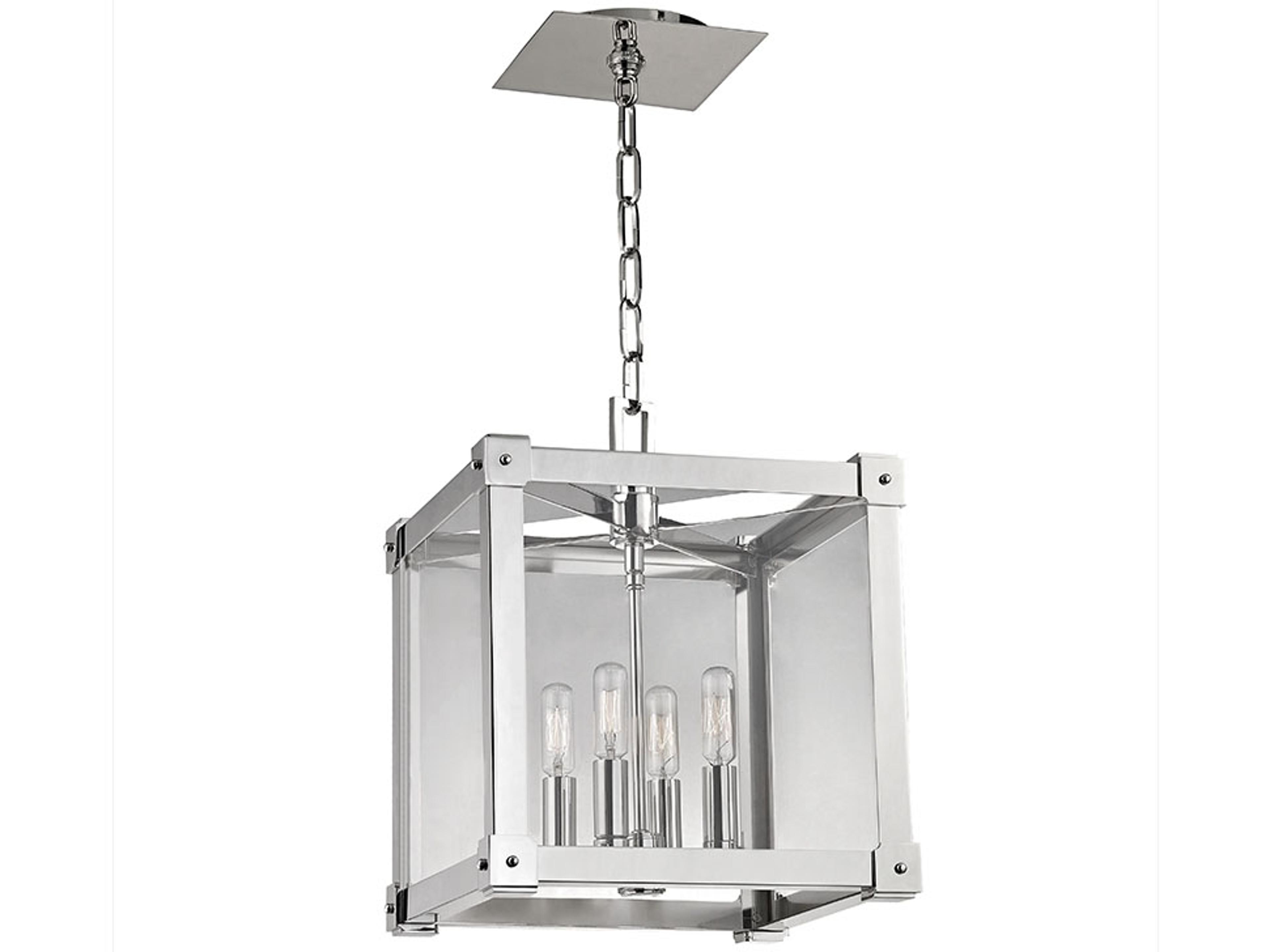 Hudson Valley Forsyth 4-Light Polished Nickel Clear Glass Candelabra Chandelier