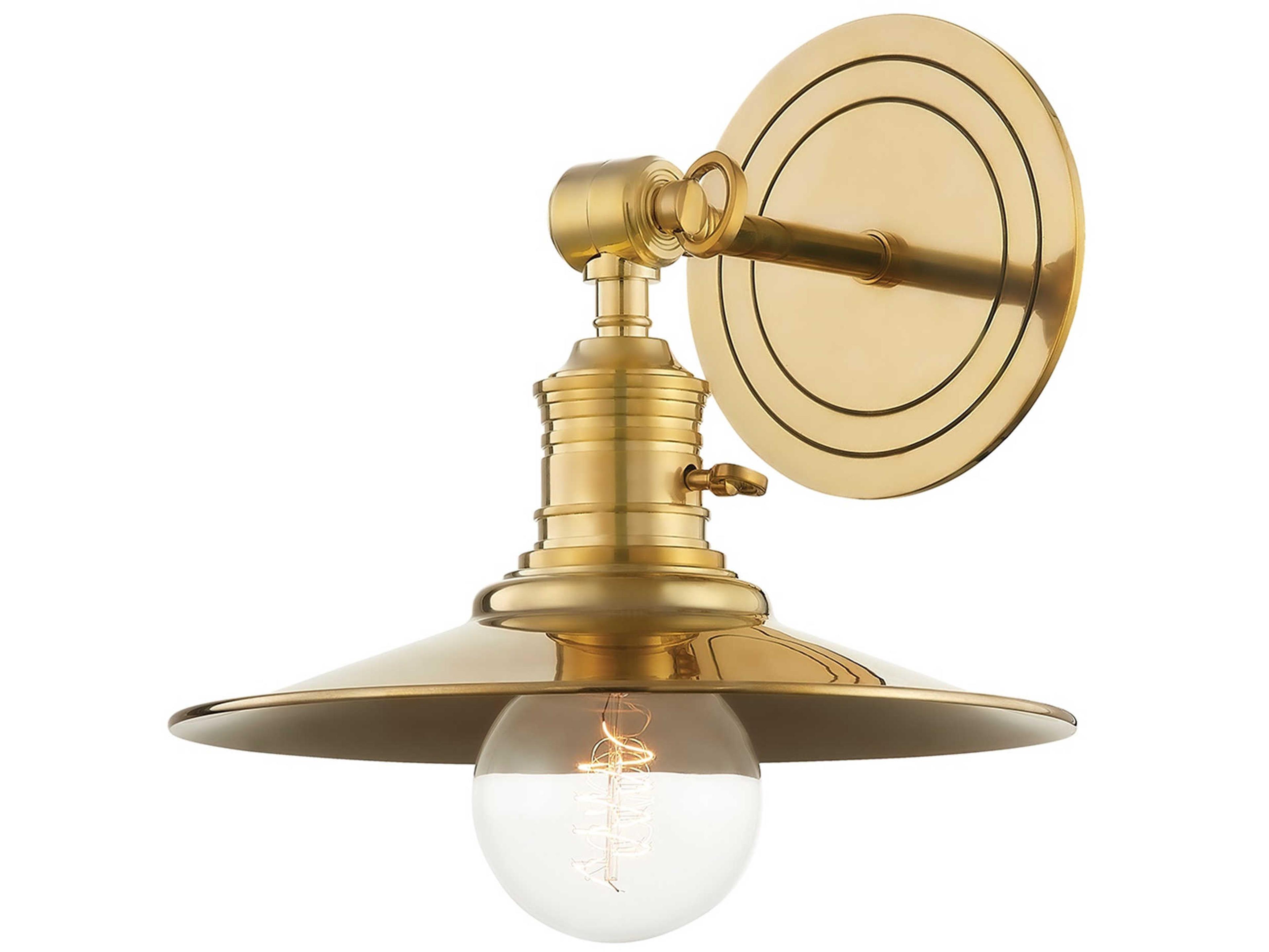 Hudson Valley Garden City 1-Light Aged Brass Wall Sconce