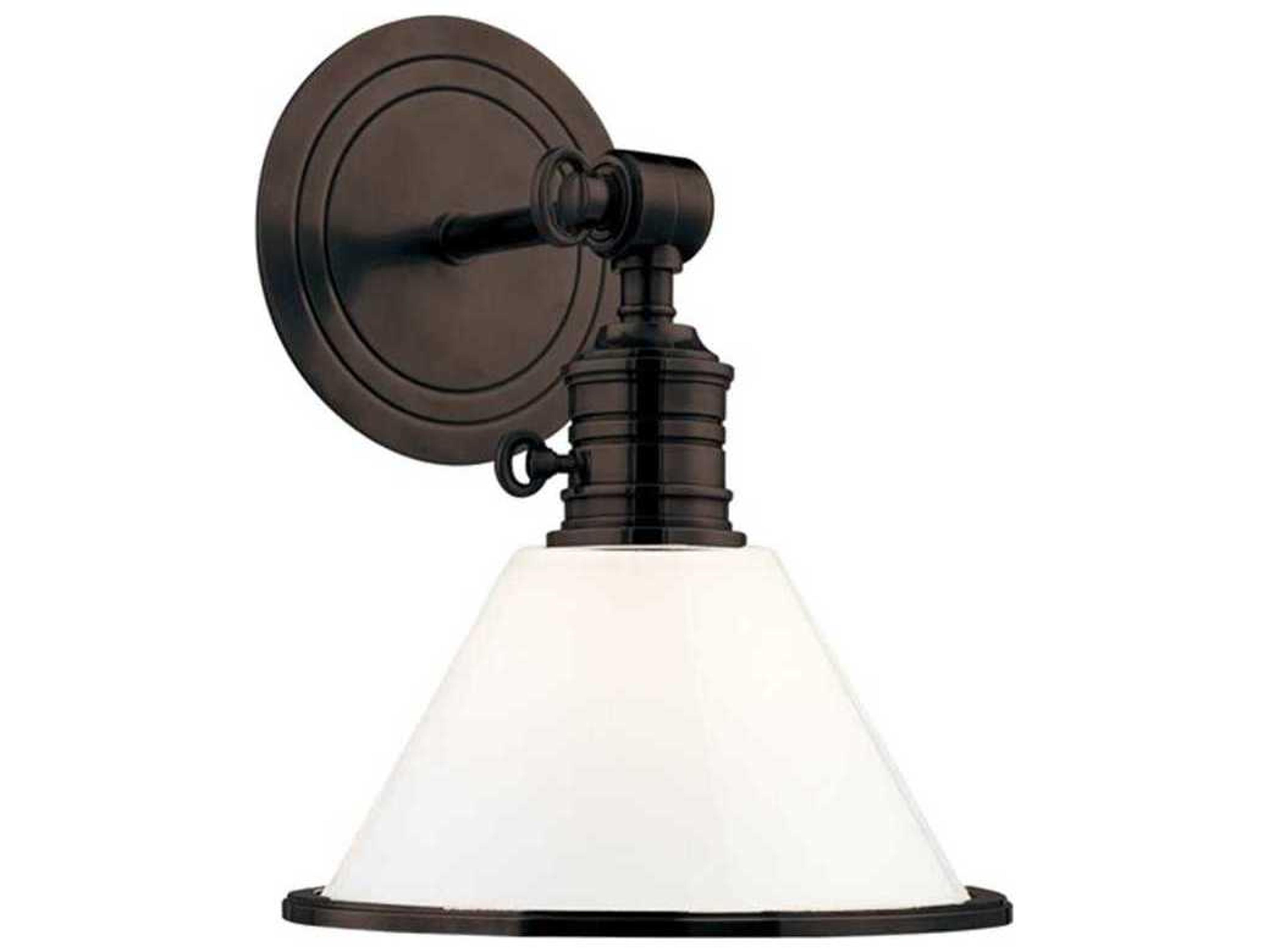 Hudson Valley Garden City 1-Light Old Bronze Off White Glass Wall Sconce