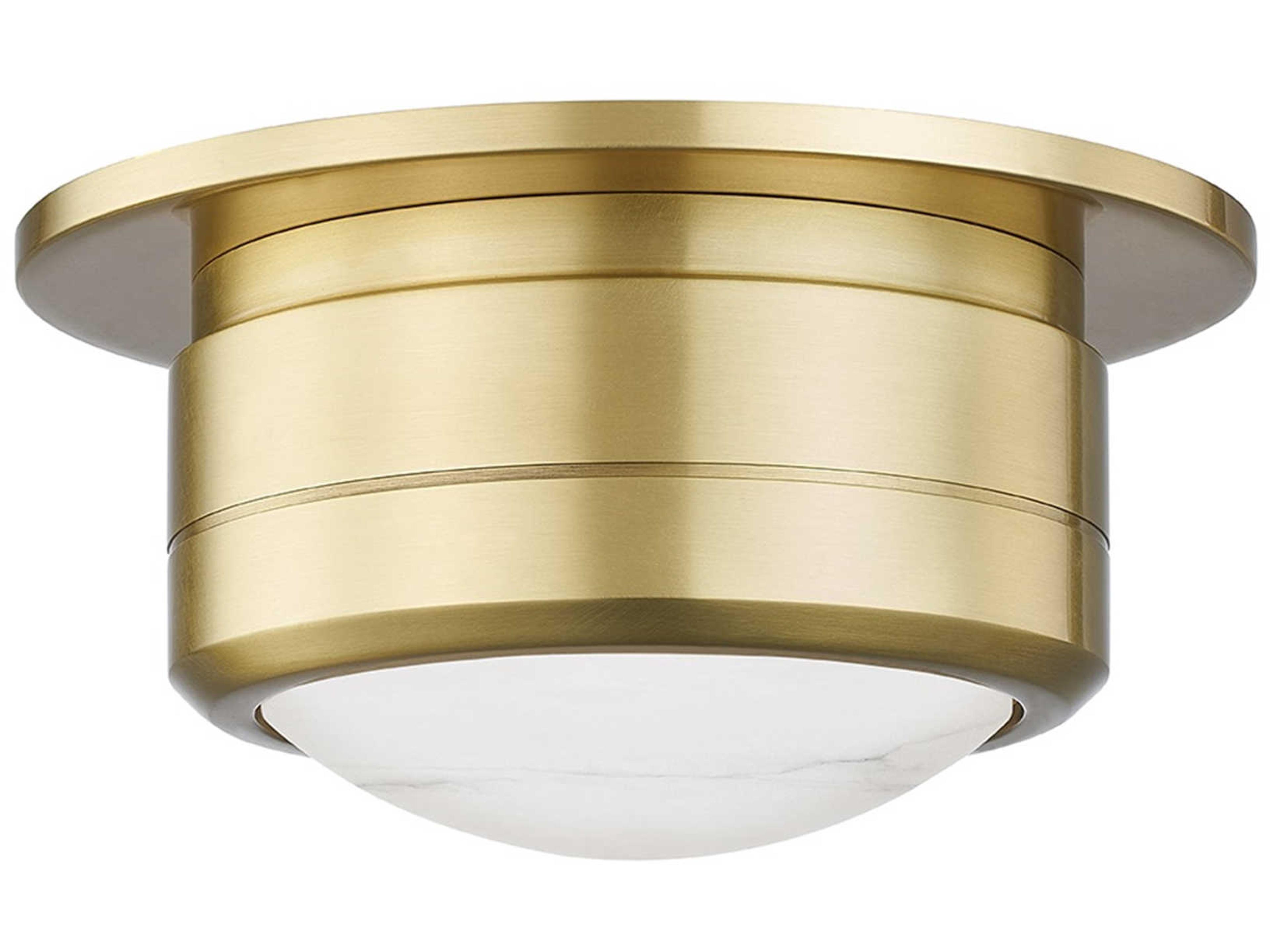 Hudson Valley Greenport 1-Light Aged Brass LED Drum Flush Mount