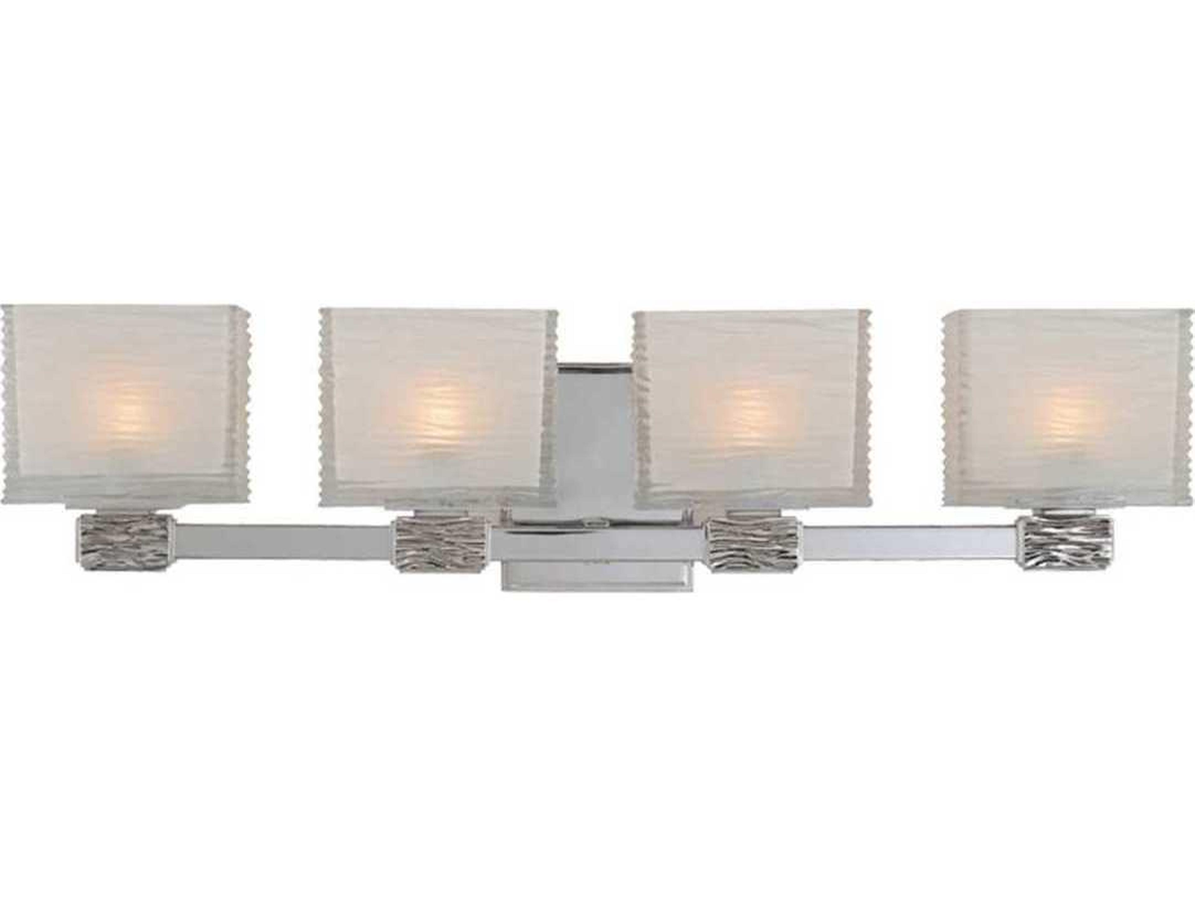 Hudson Valley Hartsdale 4-Light Polished Nickel White Glass Vanity Light