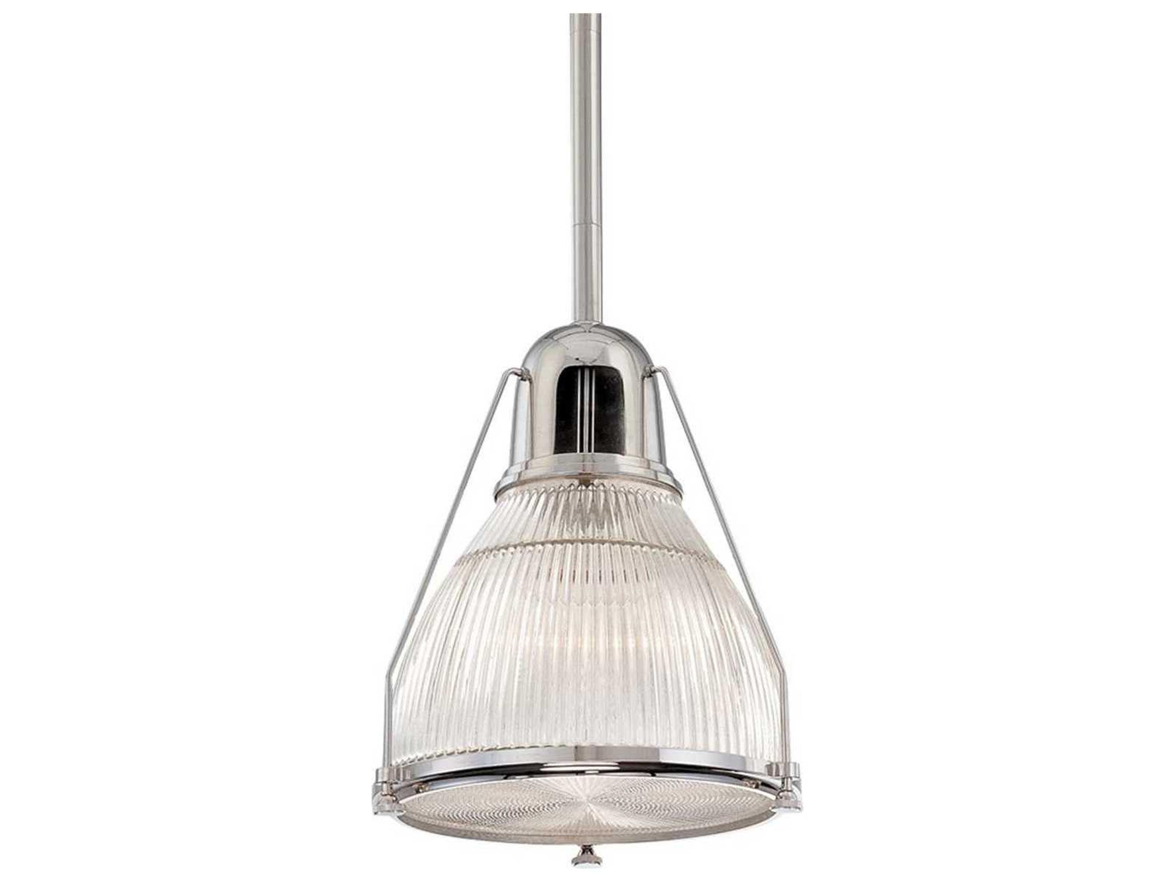 Hudson Valley Haverhill 1-Light Polished Nickel Clear Glass Bell Mini Pendant