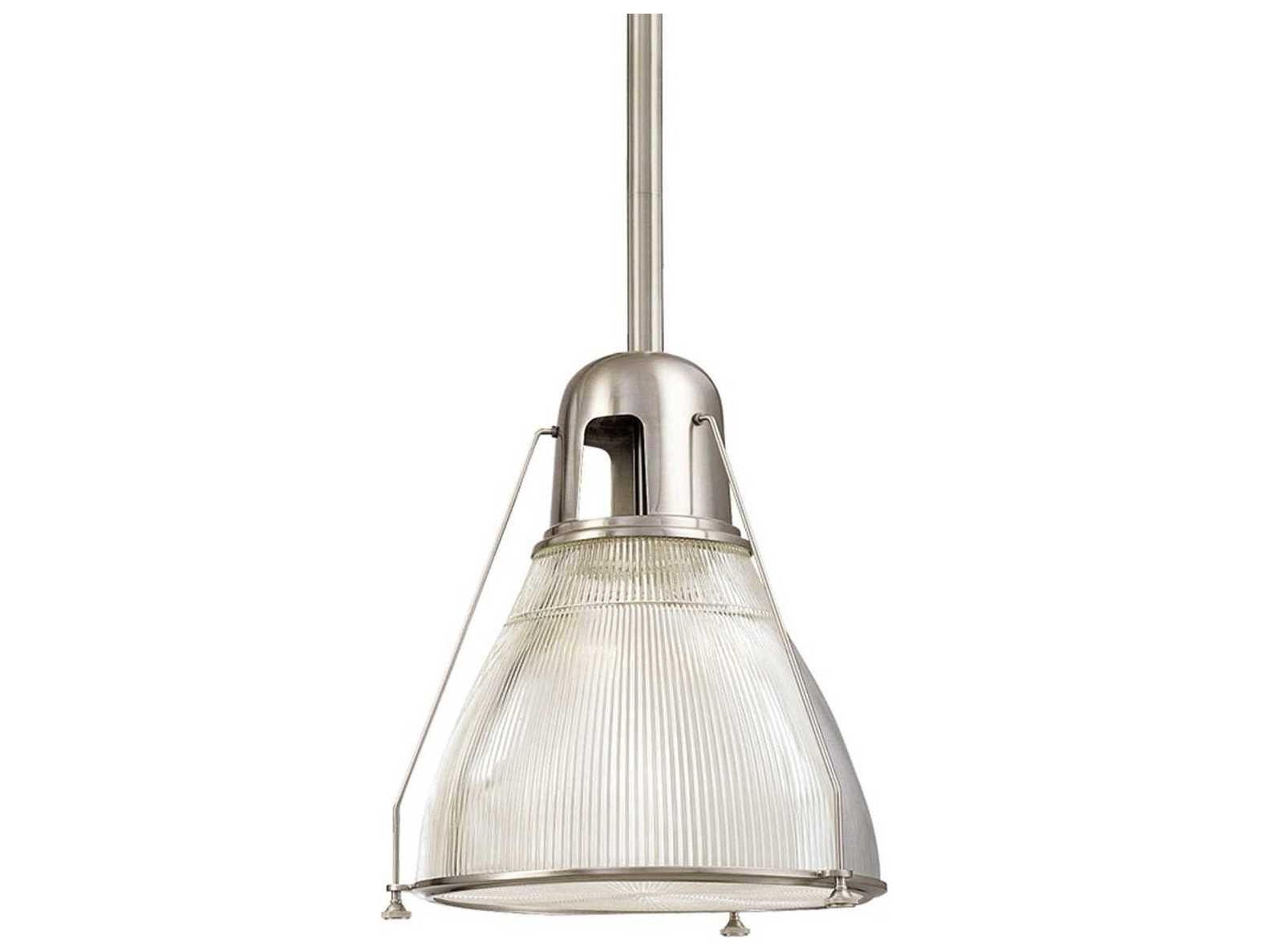Hudson Valley Haverhill 1-Light Satin Nickel Clear Glass Bell Mini Pendant