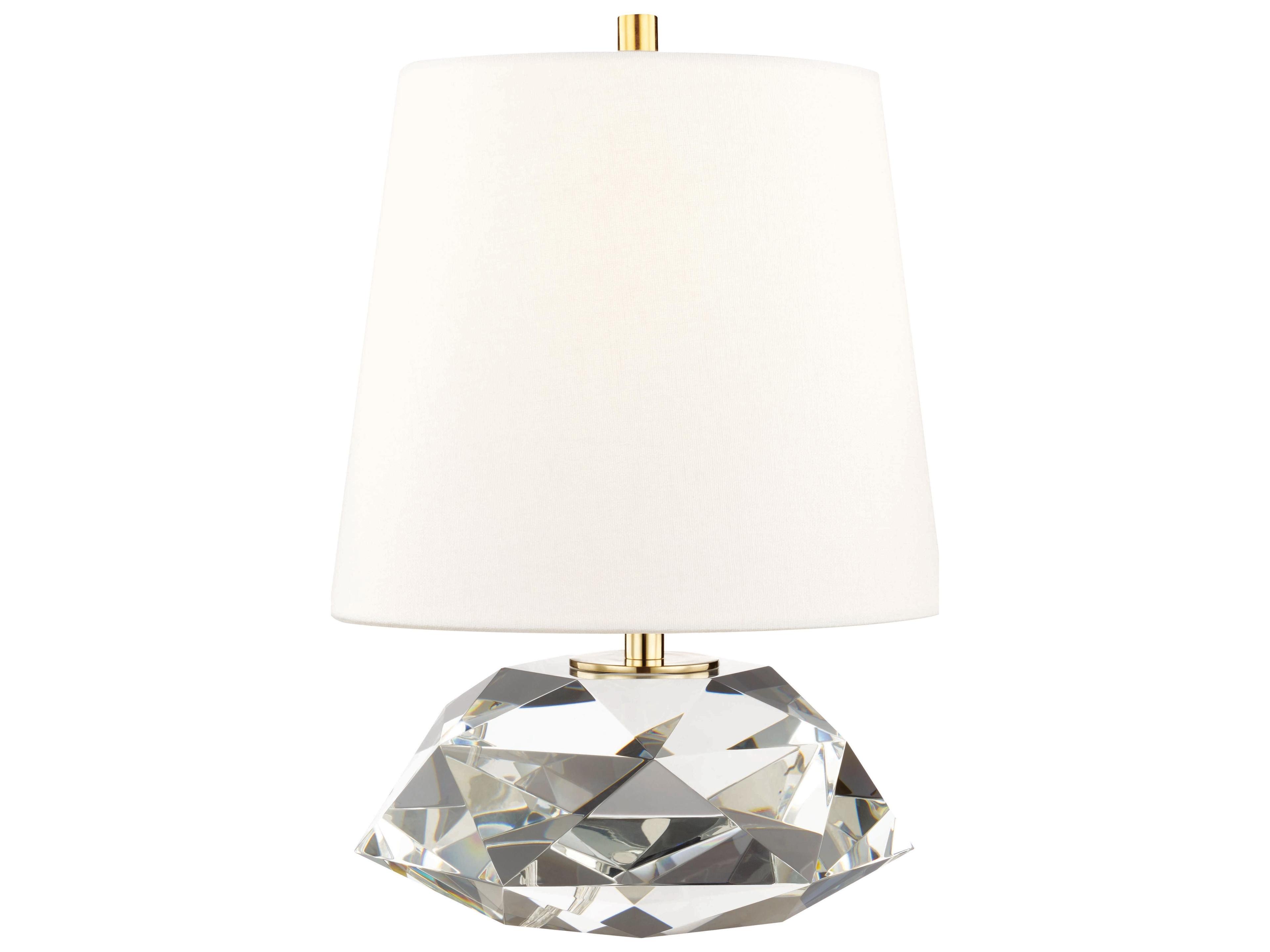 Hudson Valley Henley Crystal Aged Brass Off White Table Lamp