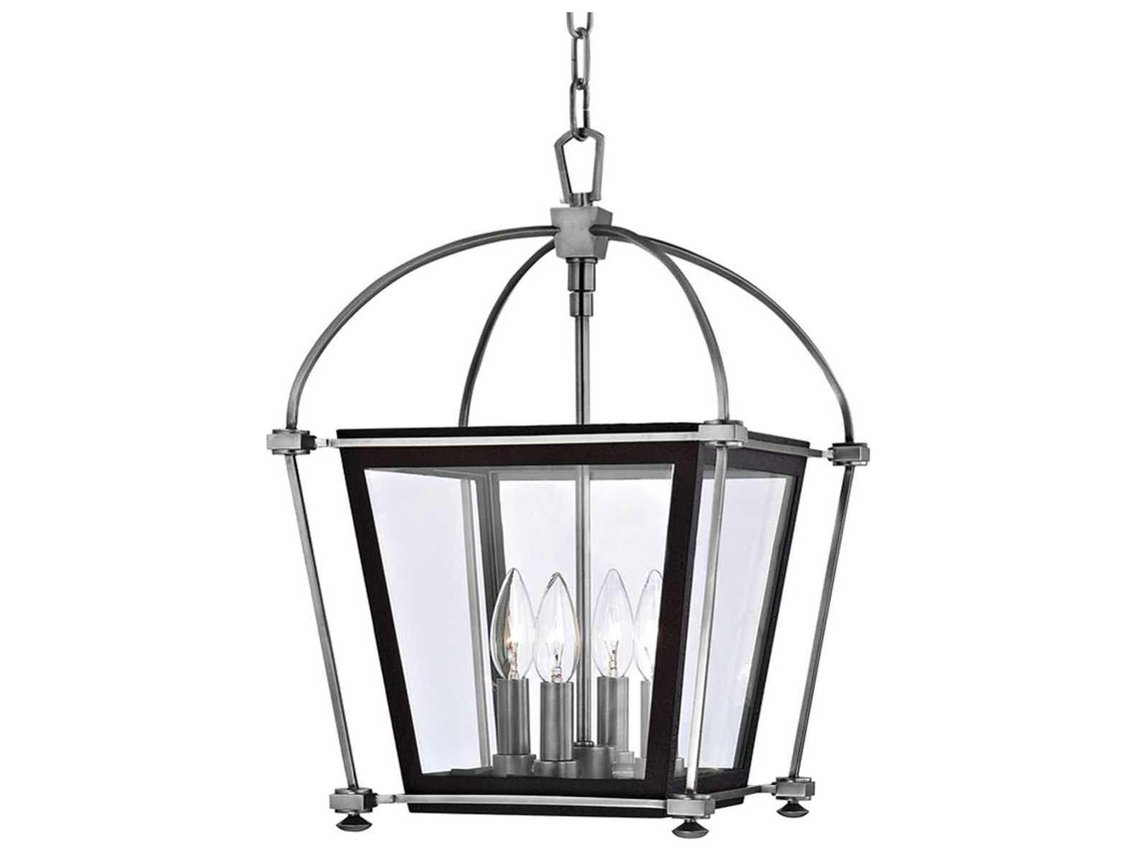 Hudson Valley Hollis 4-Light Polished Nickel Clear Glass Candelabra Chandelier