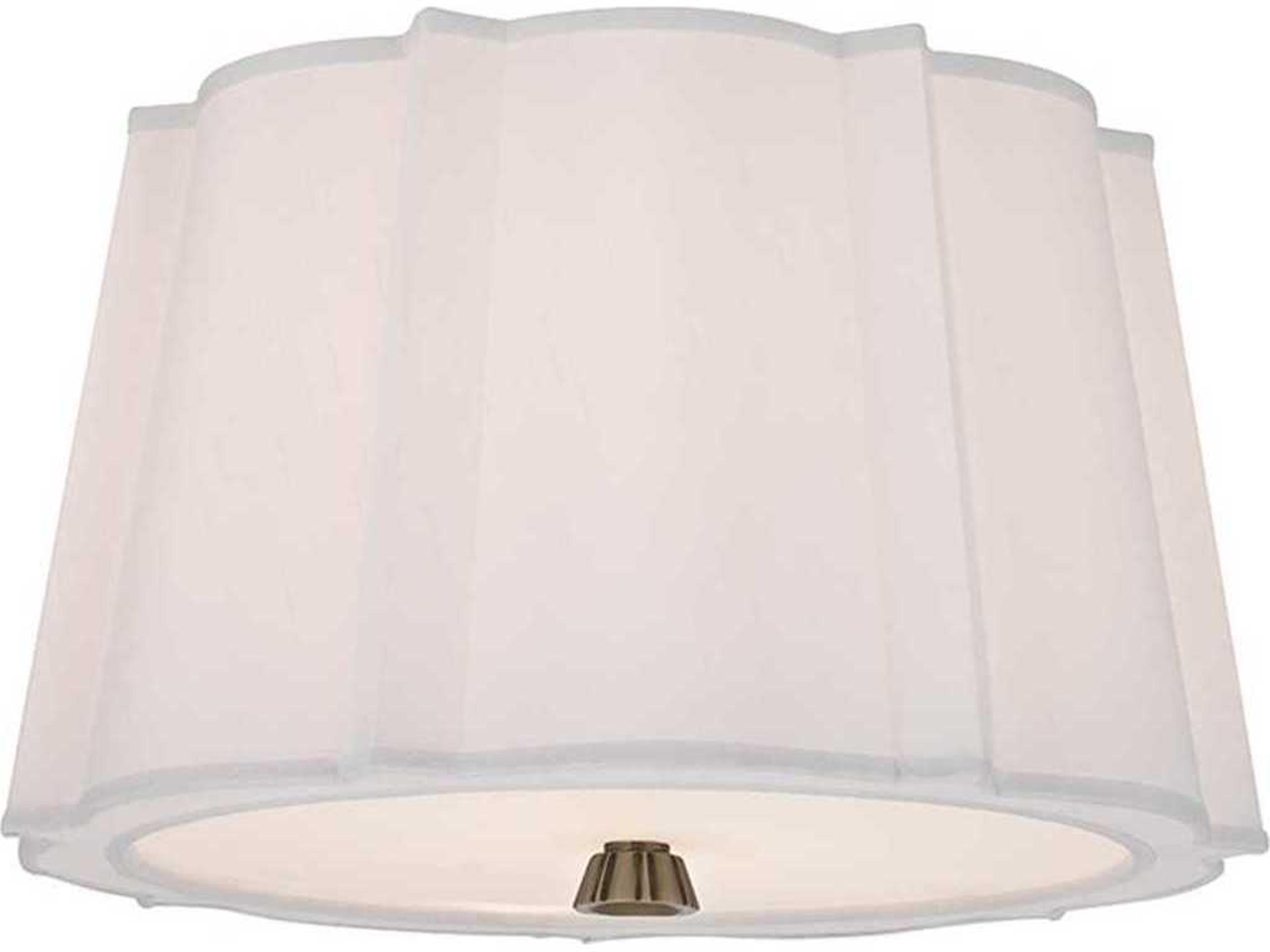 Hudson Valley Humphrey 2-Light Aged Brass White Drum Flush Mount
