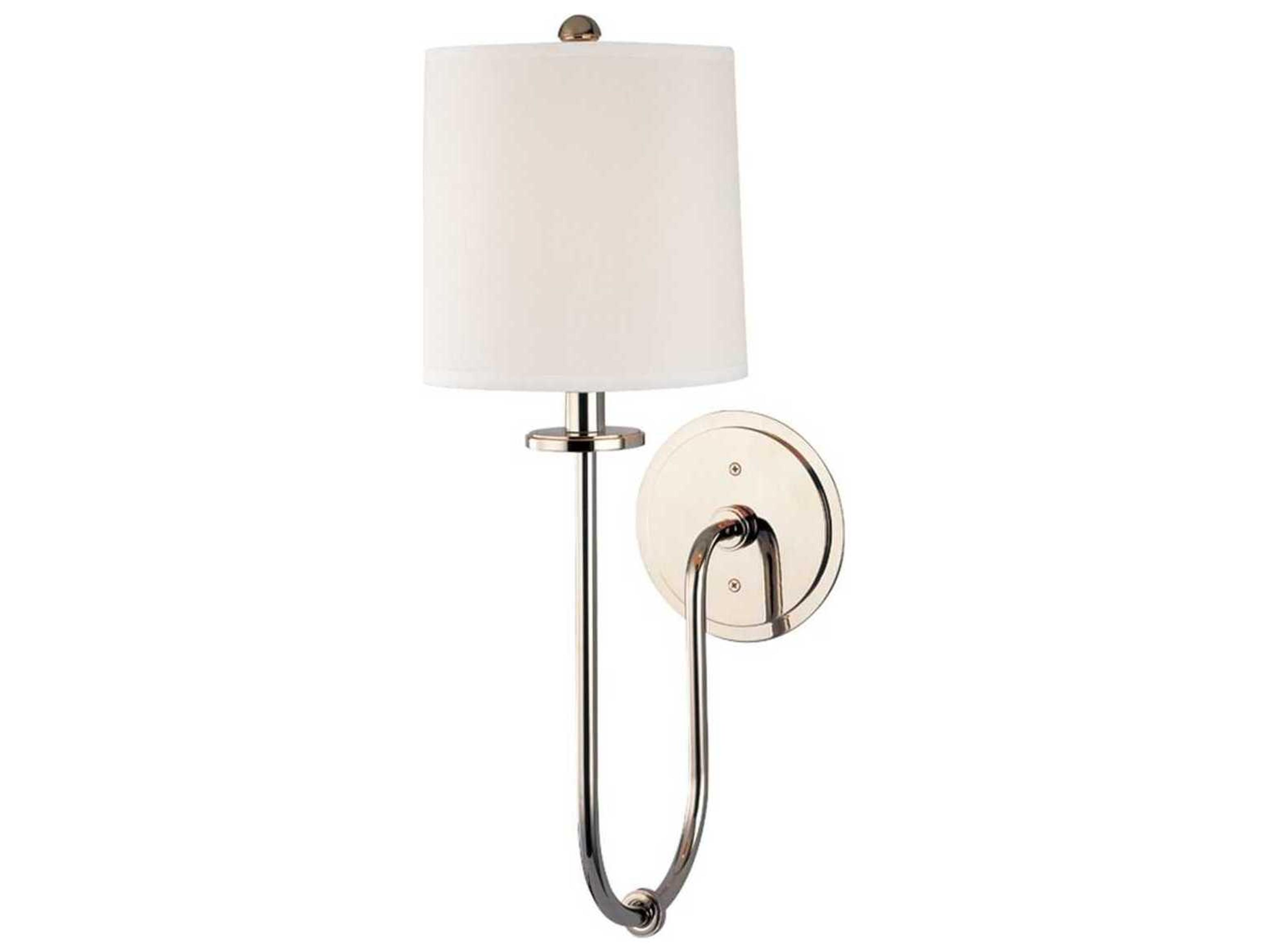 Hudson Valley Jericho 1-Light Polished Nickel Off White Wall Sconce