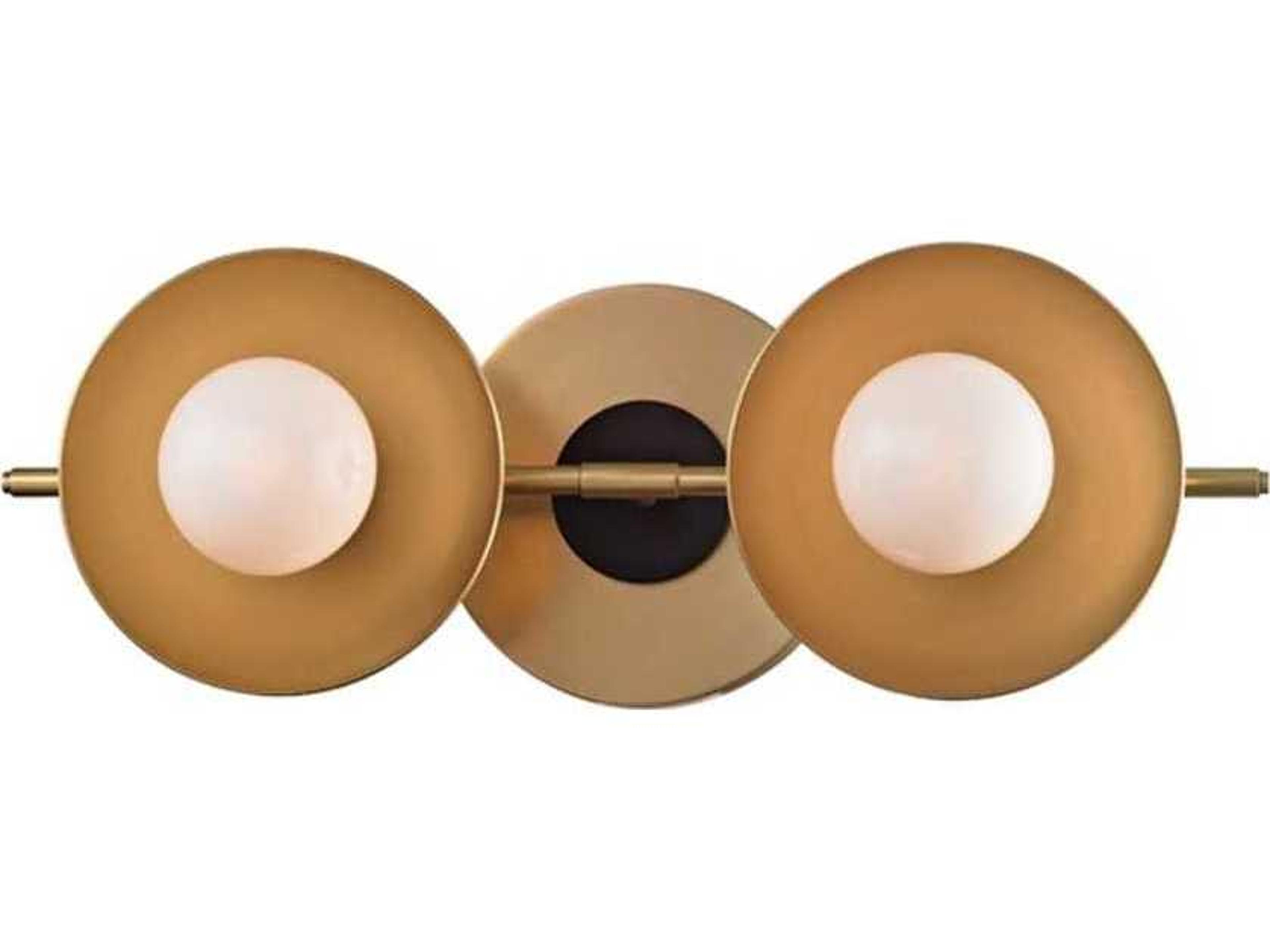 Hudson Valley Julien 2-Light Aged Brass Off White Glass LED Vanity Light